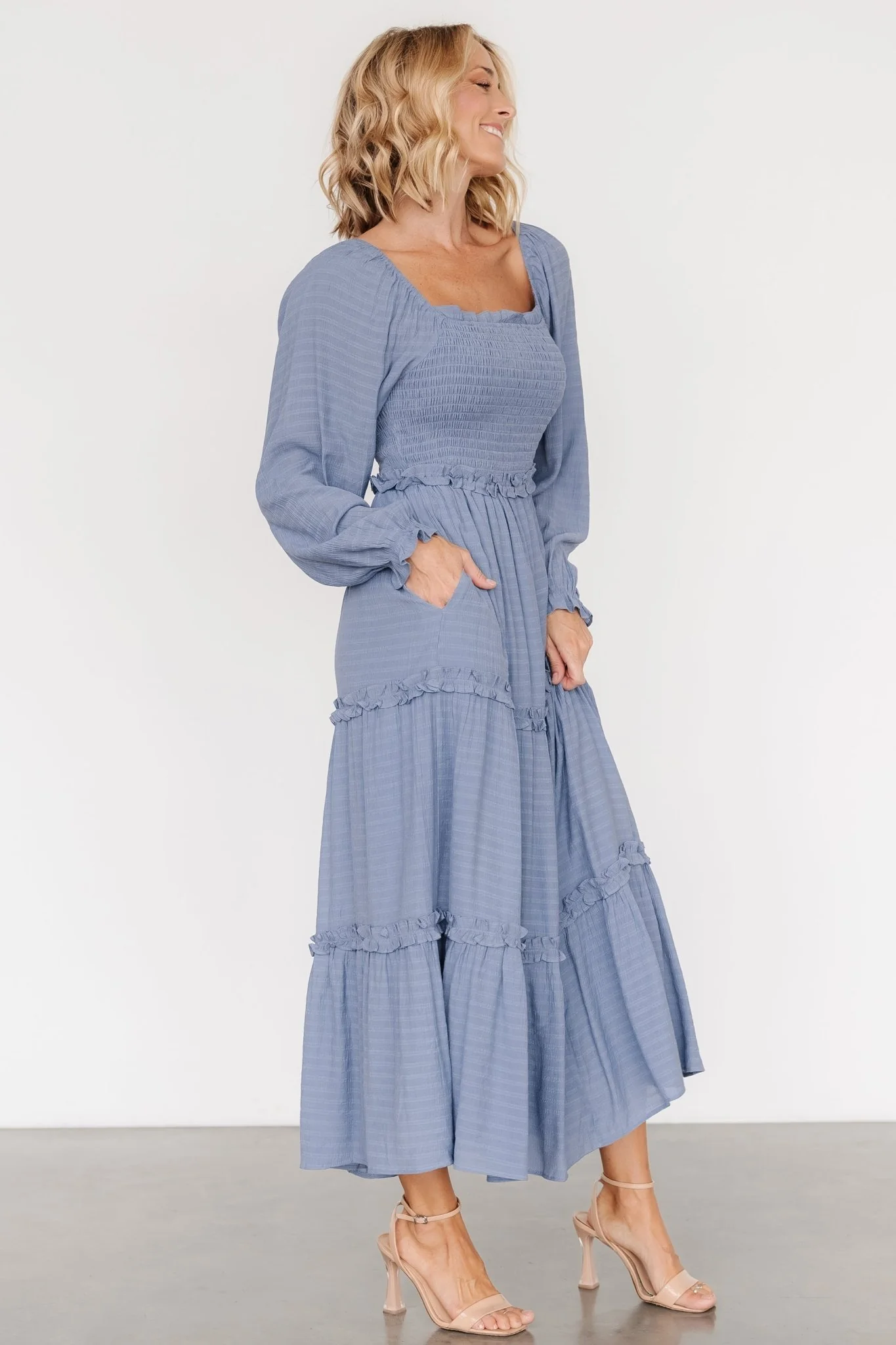 Rowan Tiered Dress | Slate Blue