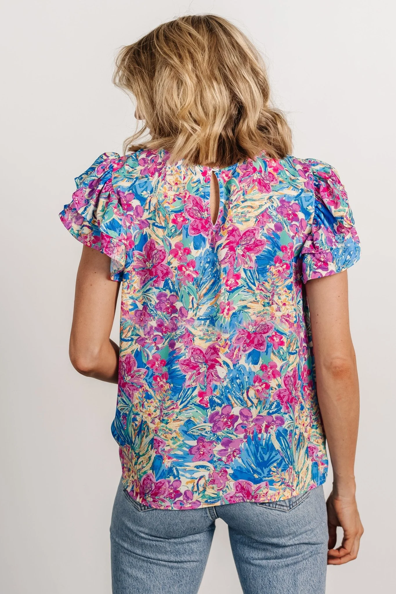 Lakely Top | | Blue + Pink Multi