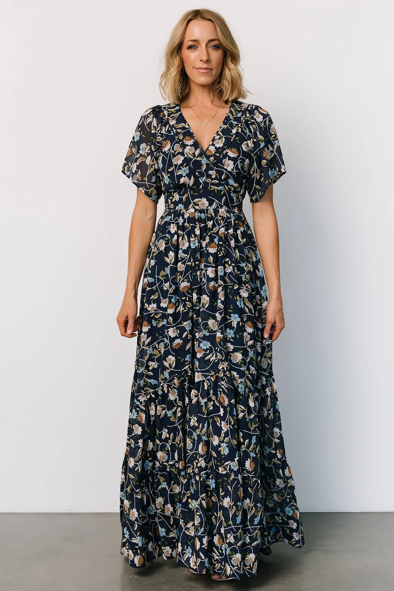 Katherine Maxi Dress | Dark Blue Floral