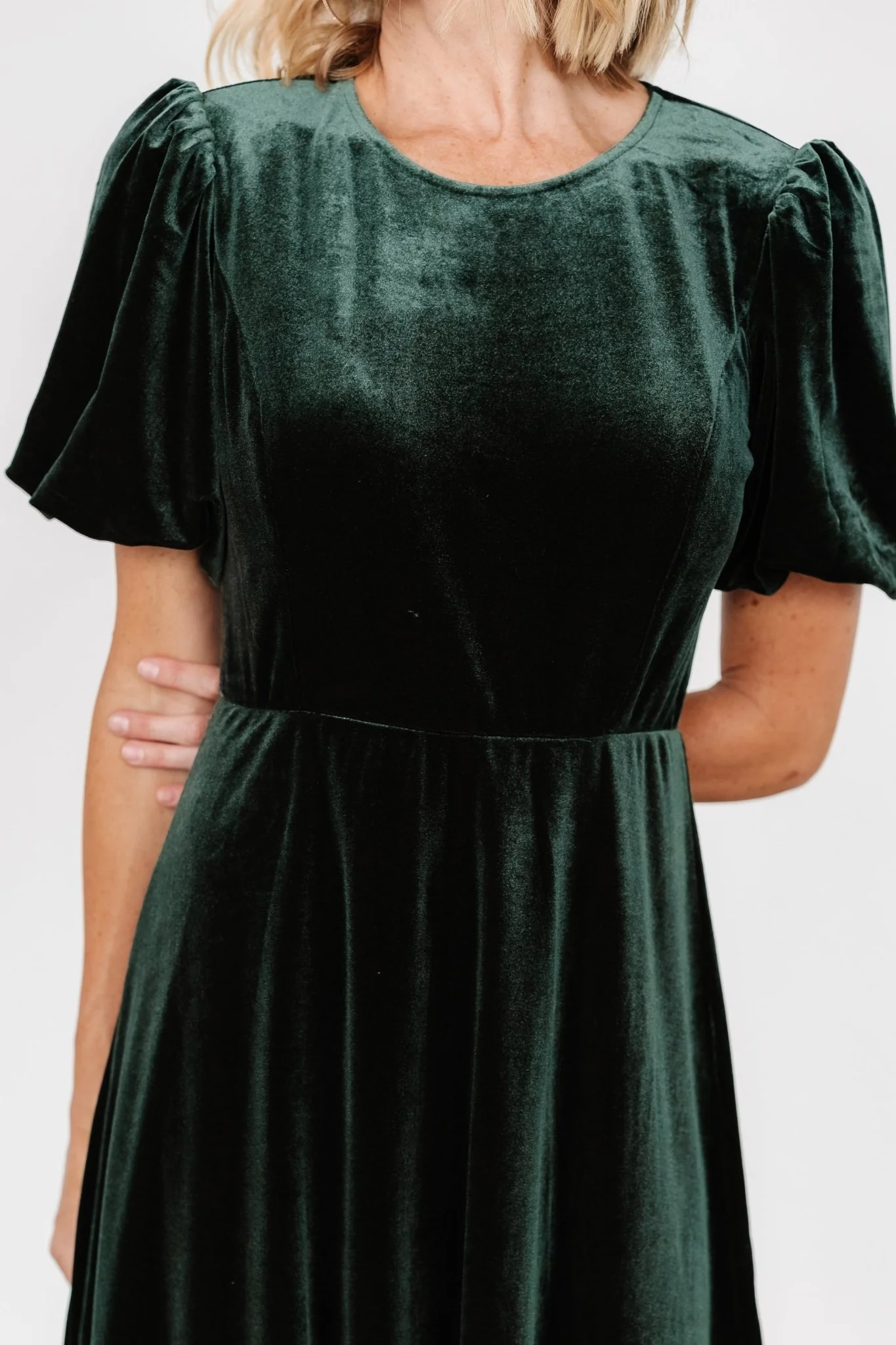 Nita Velvet Midi Dress | Deep Green