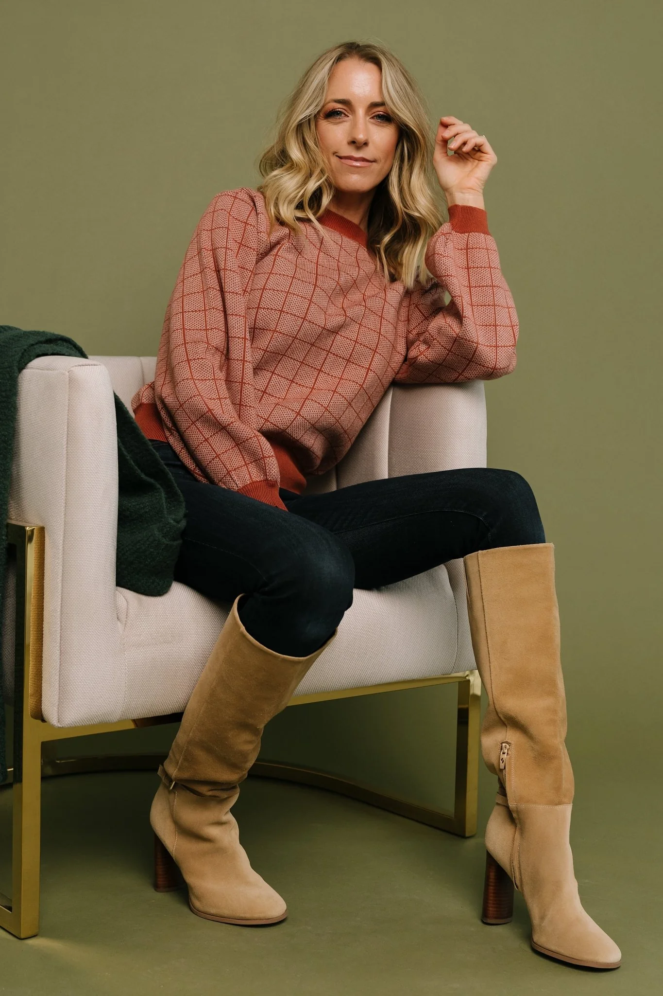 Ryland Bubble Sleeve Sweater | Rust