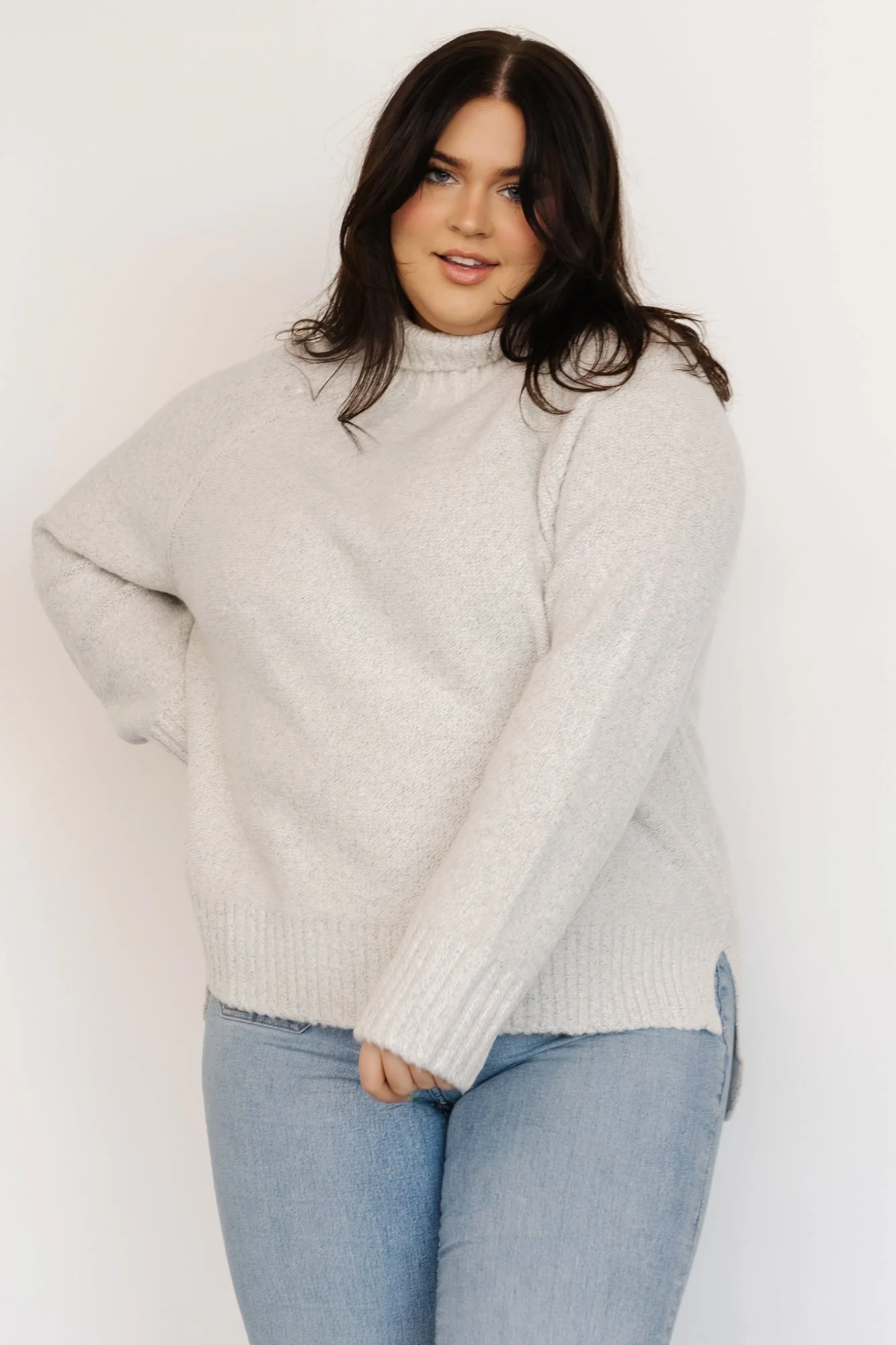 Oaklynn Turtleneck Sweater | Light Gray