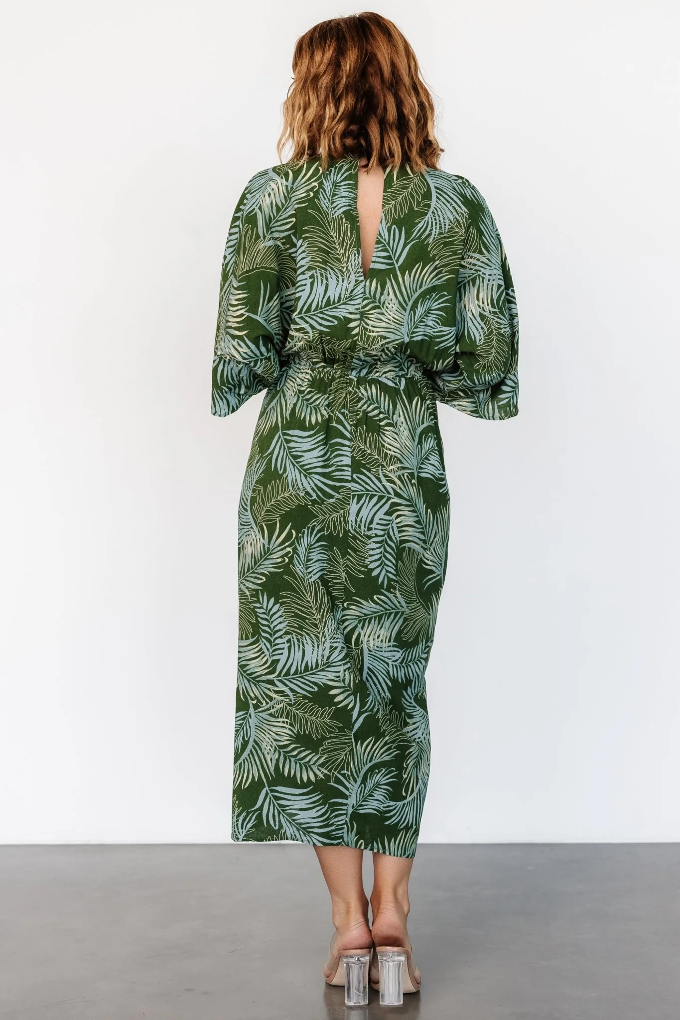 Tula Kimono Dress | Green + Blue Print