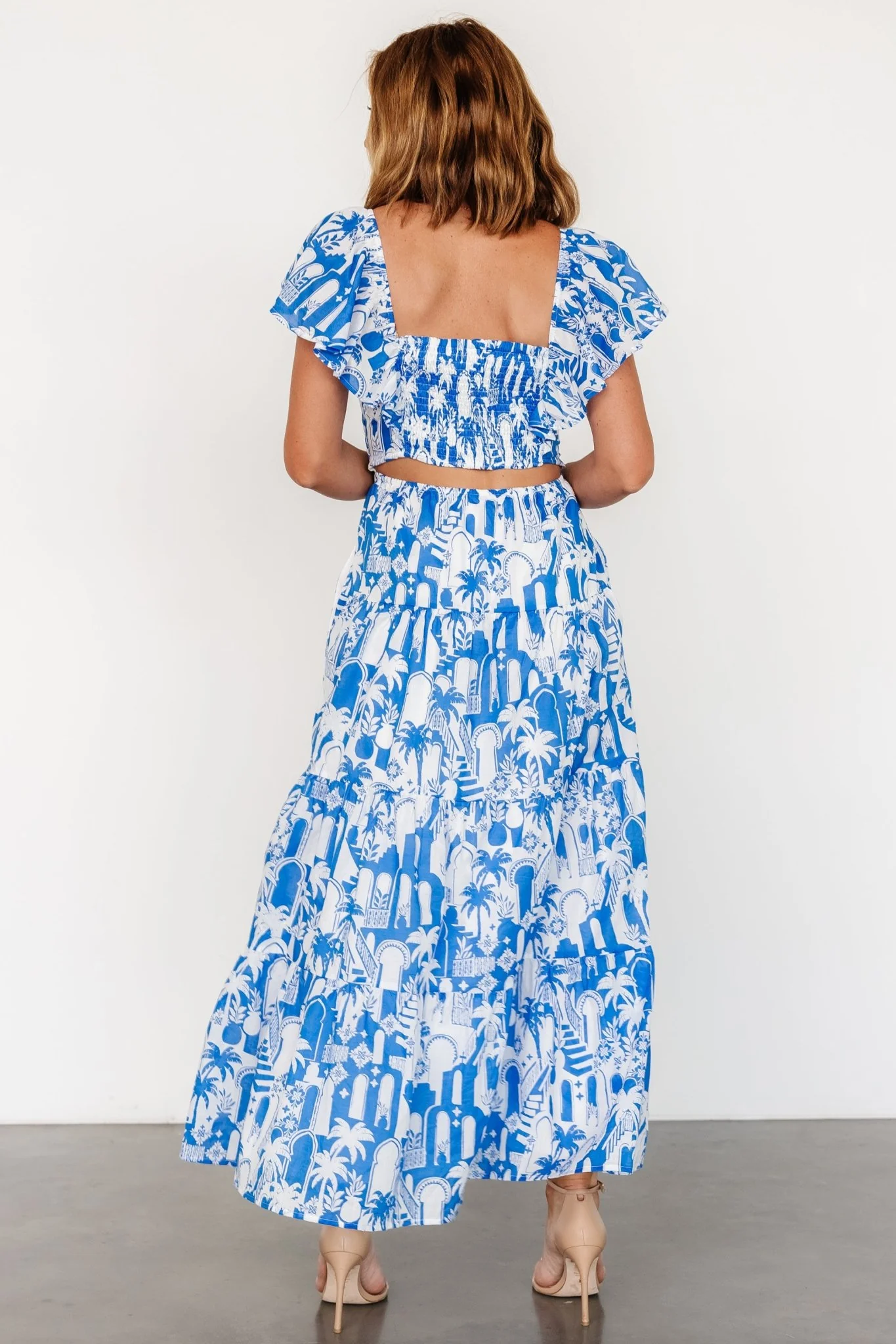 Catira Maxi Dress | Blue + White