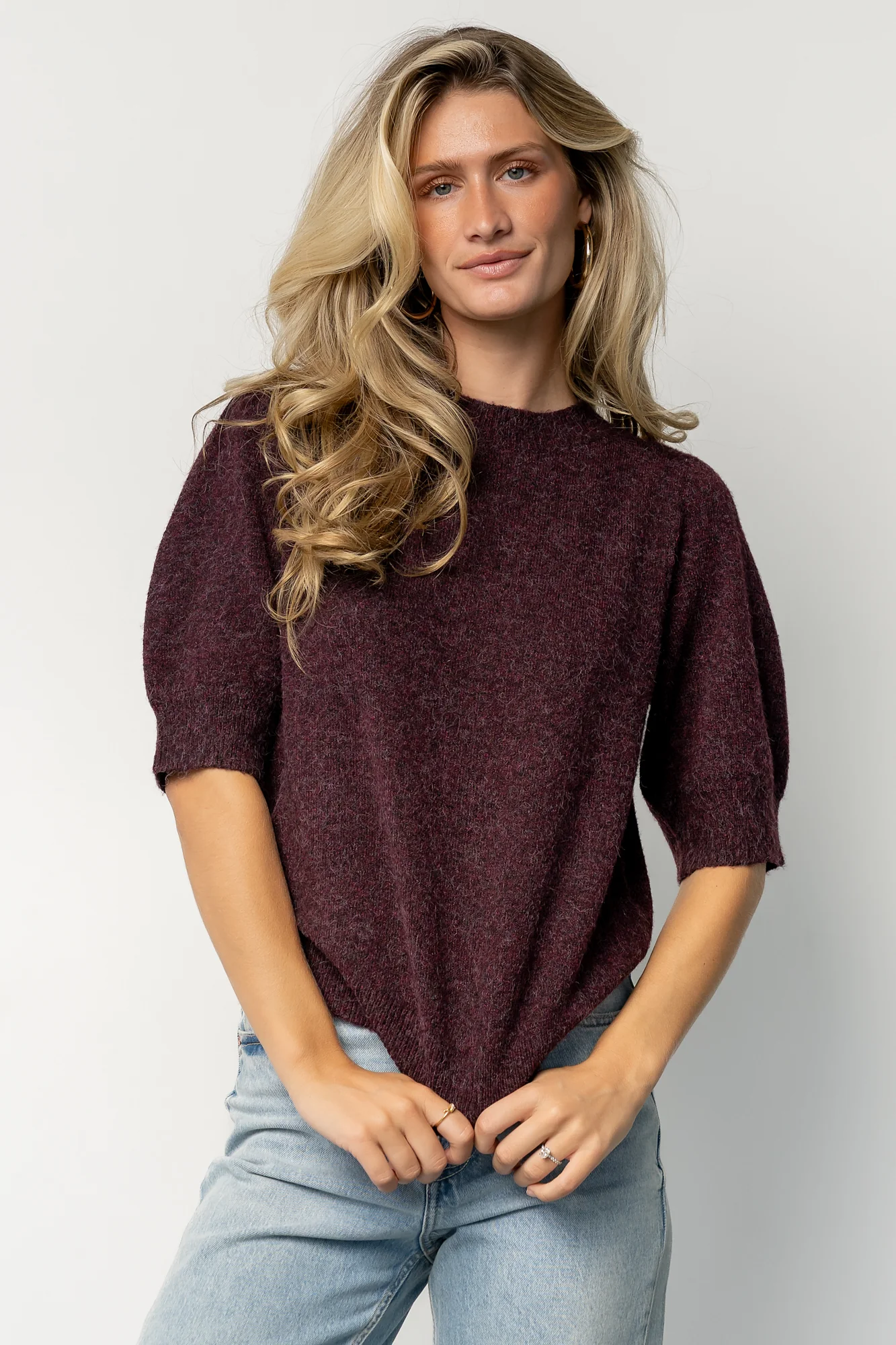 Keira Sweater Top | Dark Plum