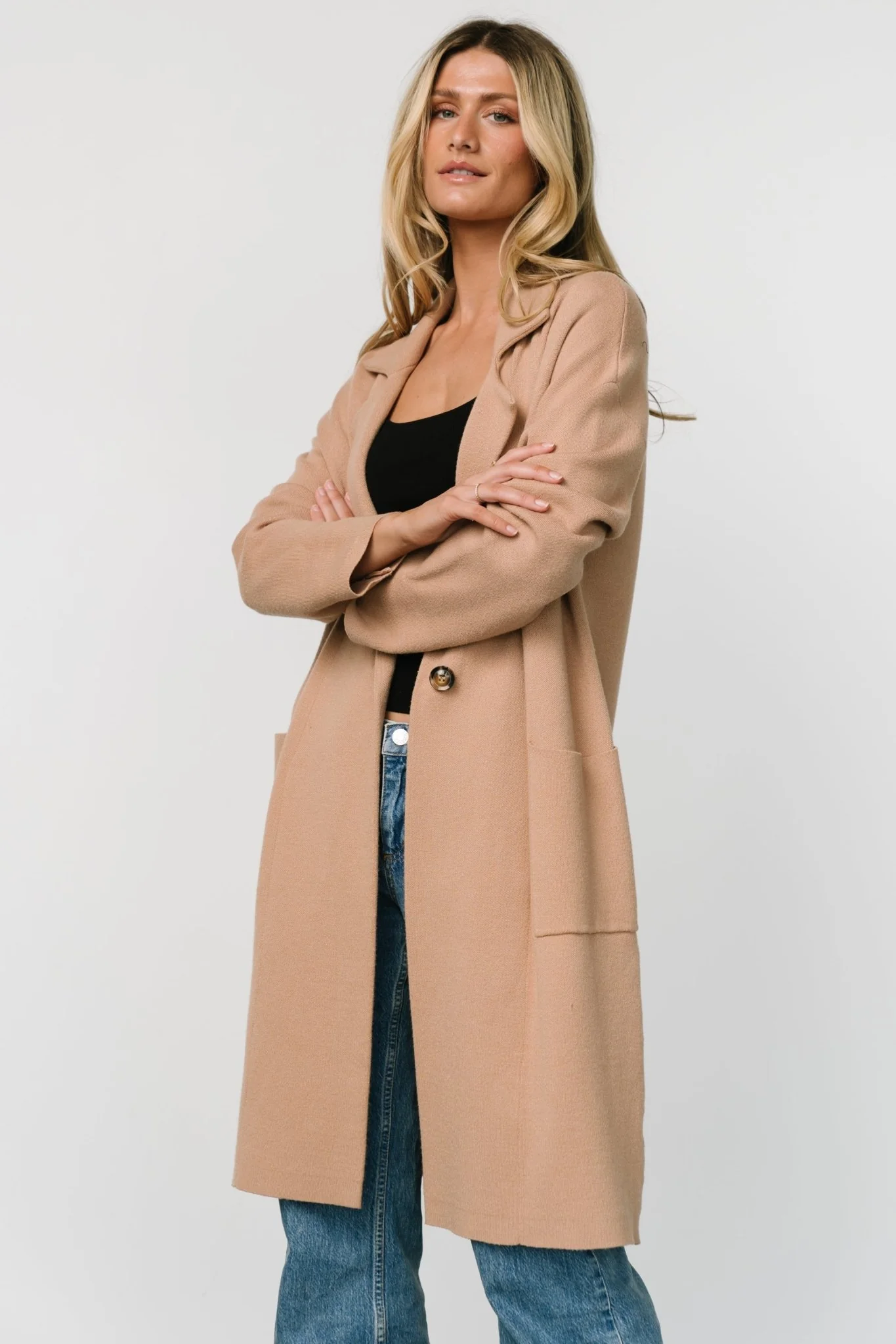 Roland Long Jacket | Light Camel