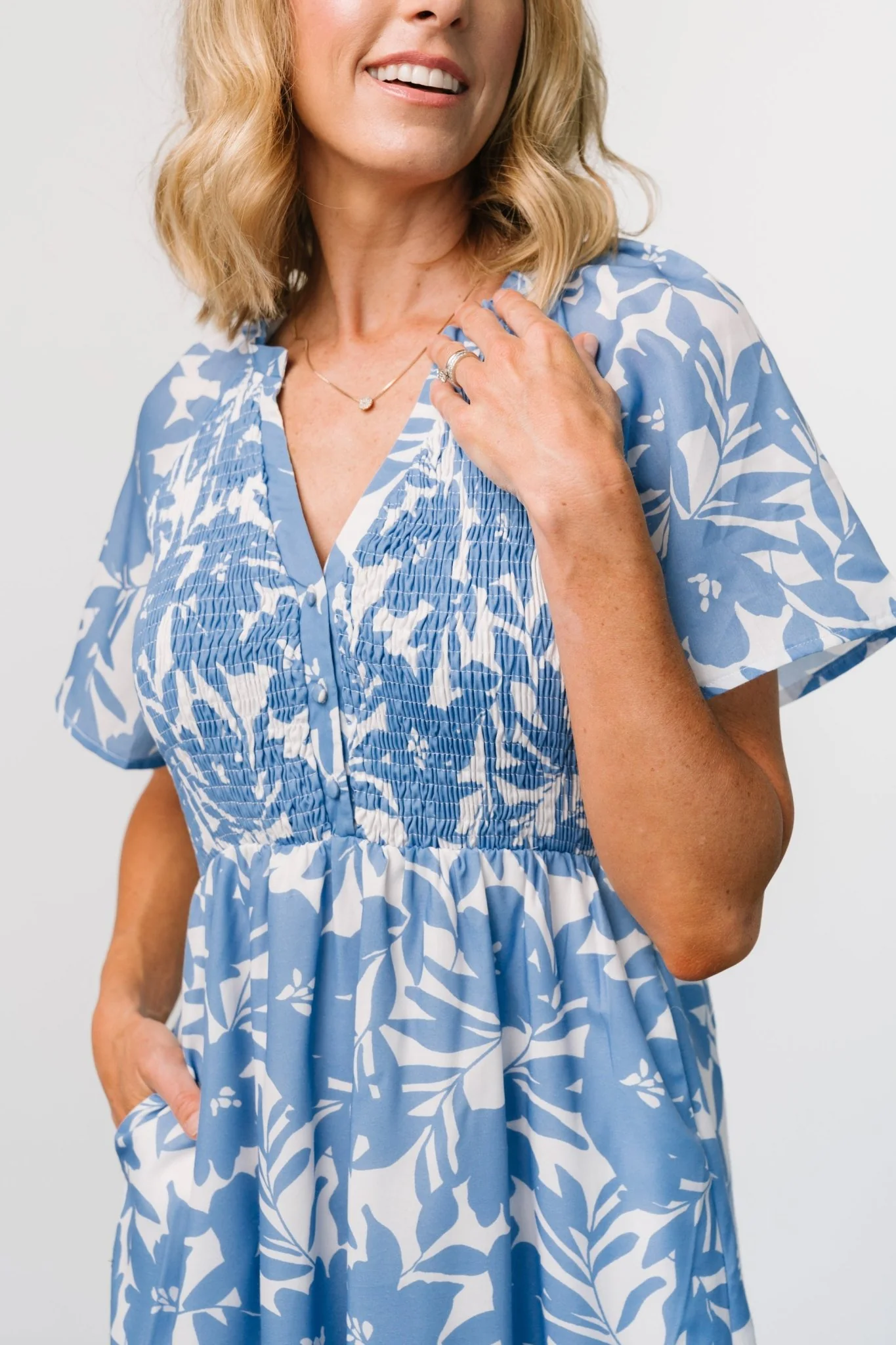 Annise Midi Dress | Blue Floral