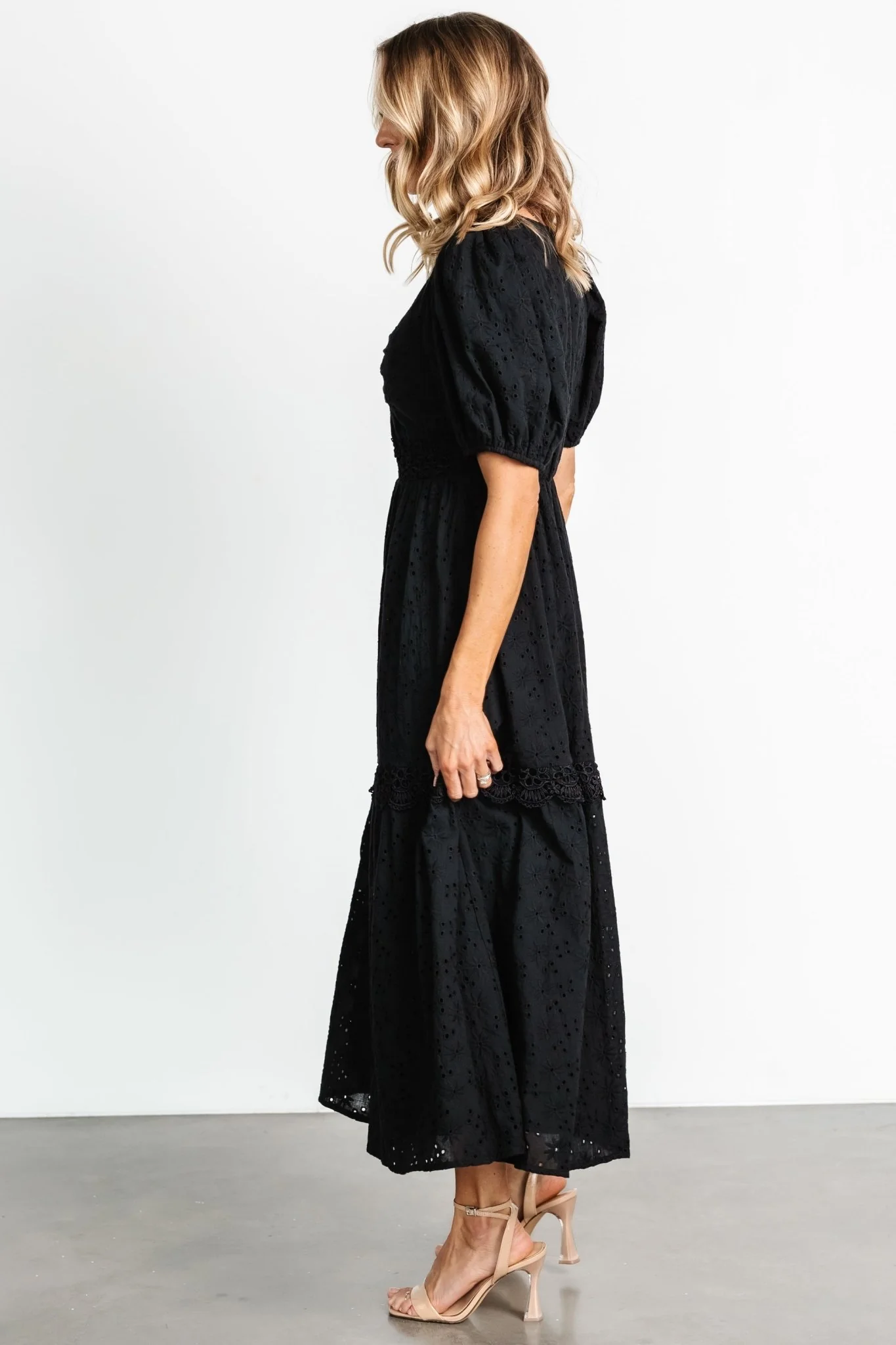 Jackie Eyelet Maxi Dress | Black