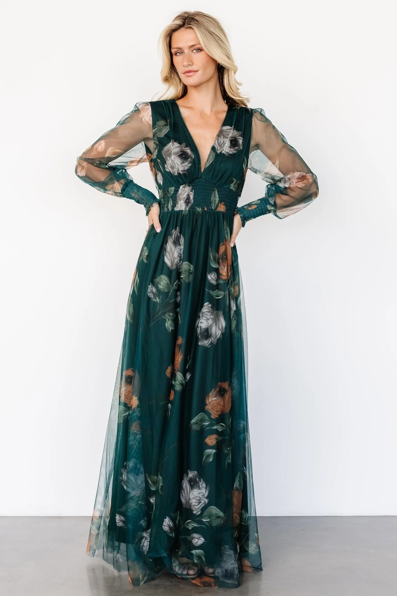 Layla Tulle Maxi Dress | Deep Topaz Floral