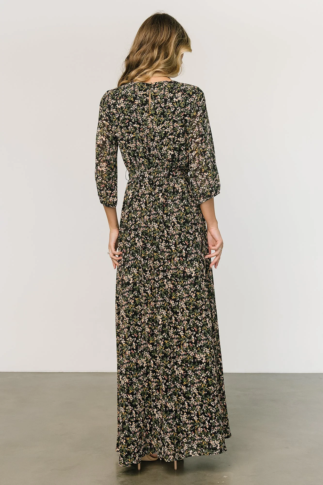 Rebecca Maxi Dress | Black Floral