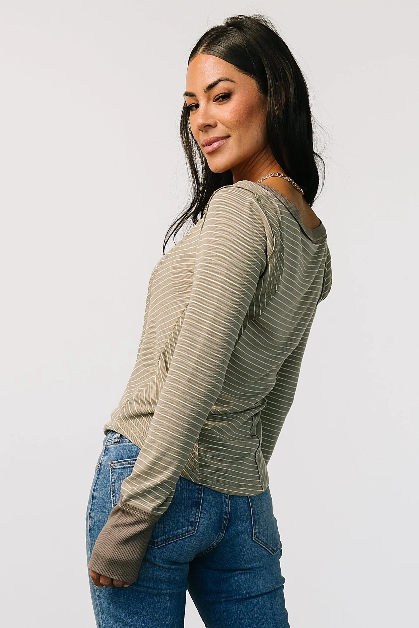 Ashford Striped Top | Olive