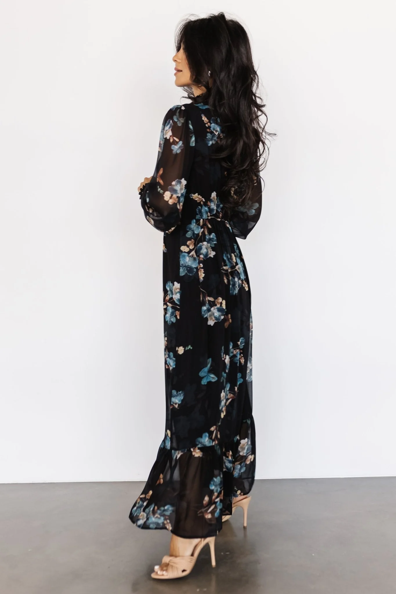 Luciana Maxi Dress | Black + Blue