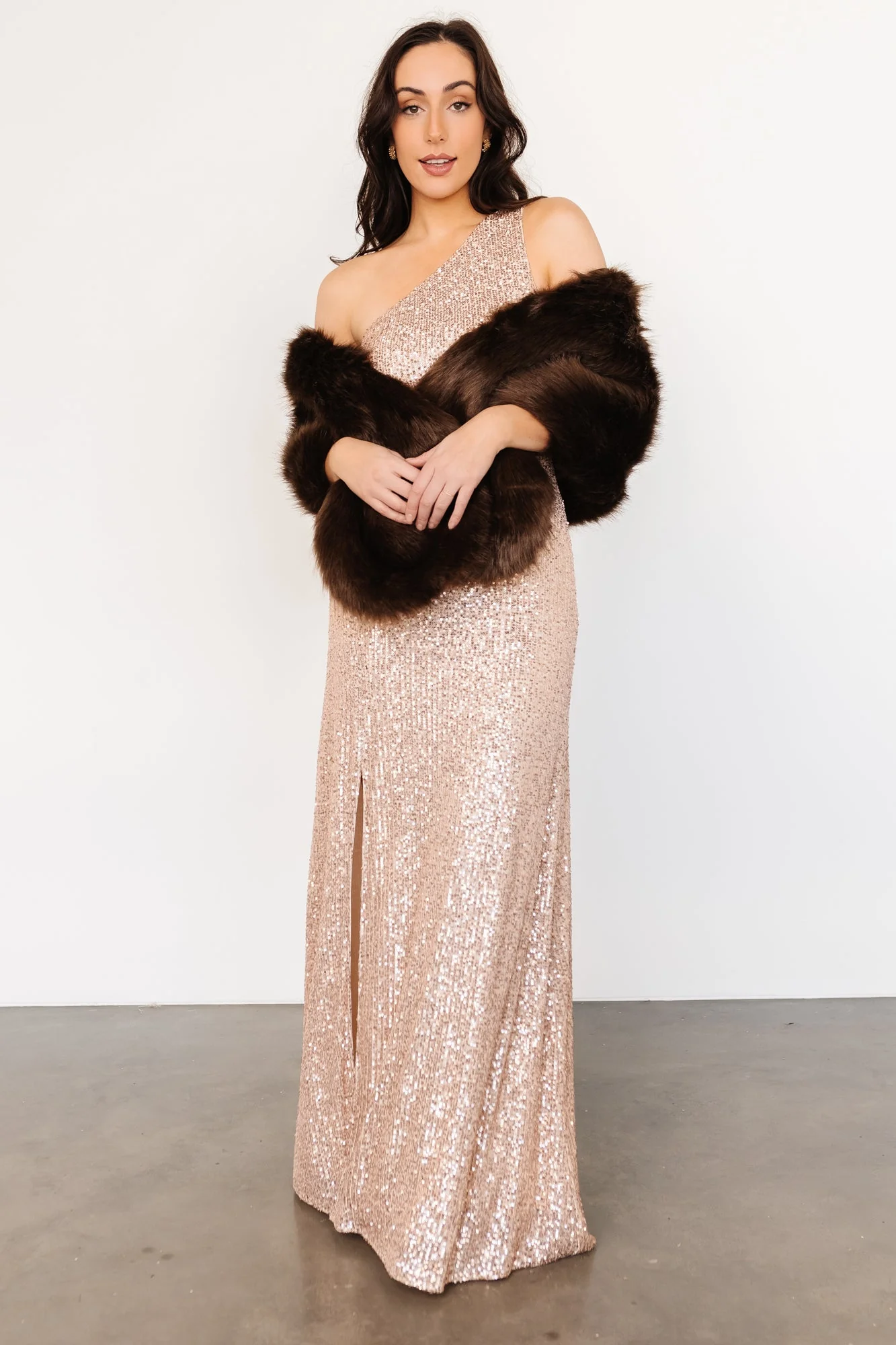 Jovie Faux Fur Shawl | Chocolate