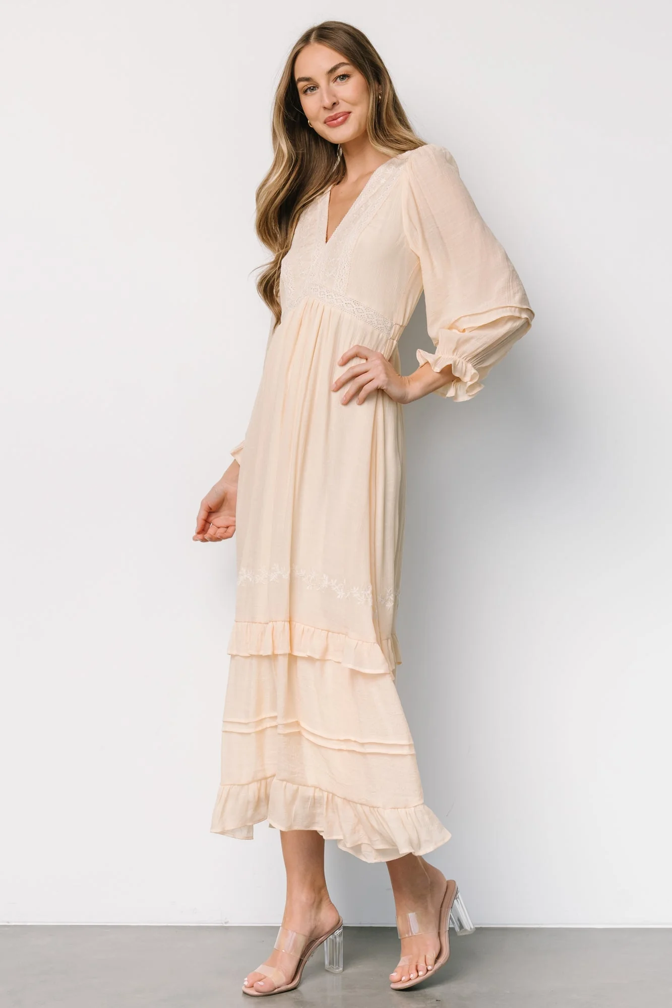 Amberlee Embroidered Dress | Cream