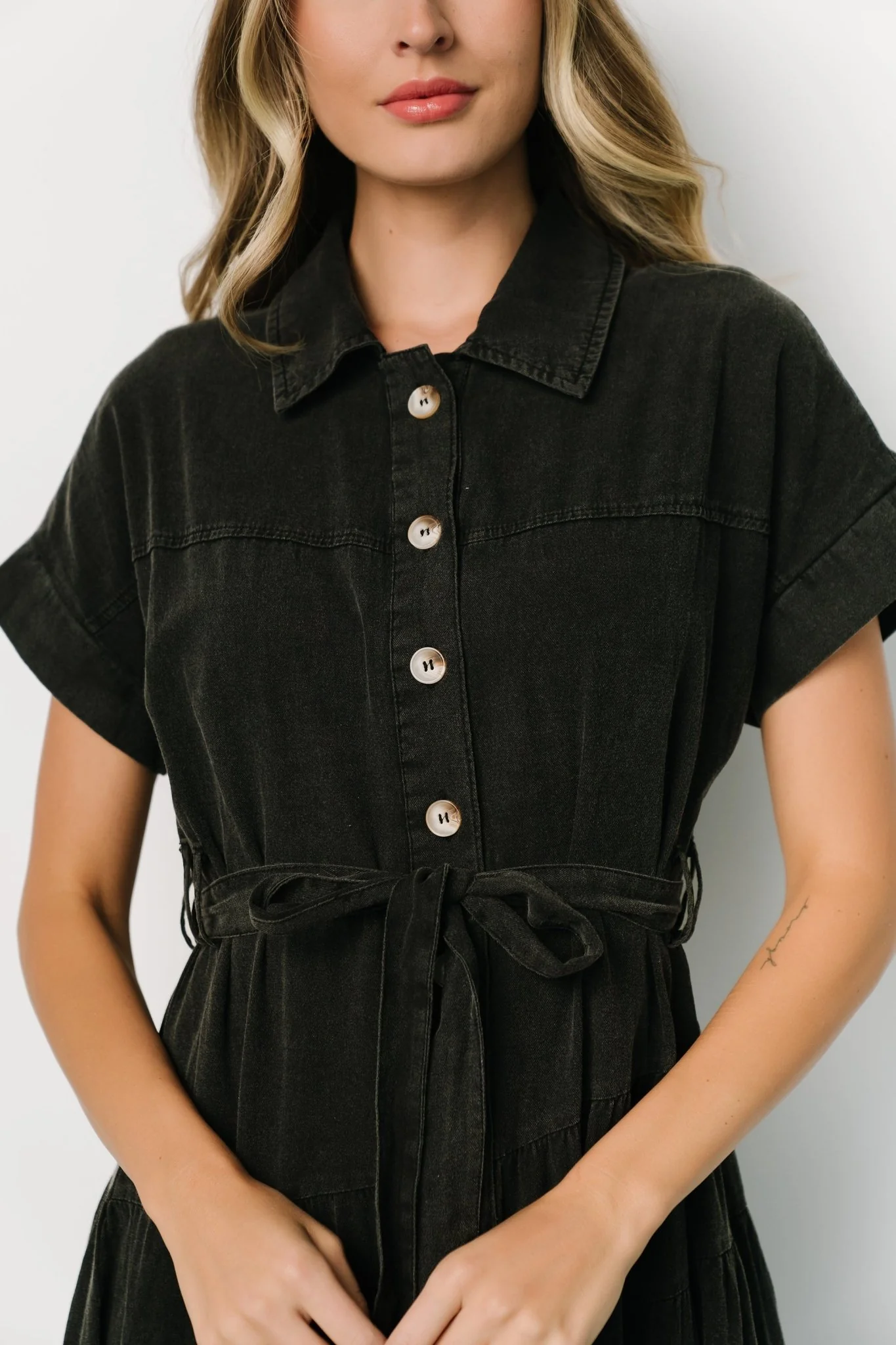 Logan Button Up Dress | Black