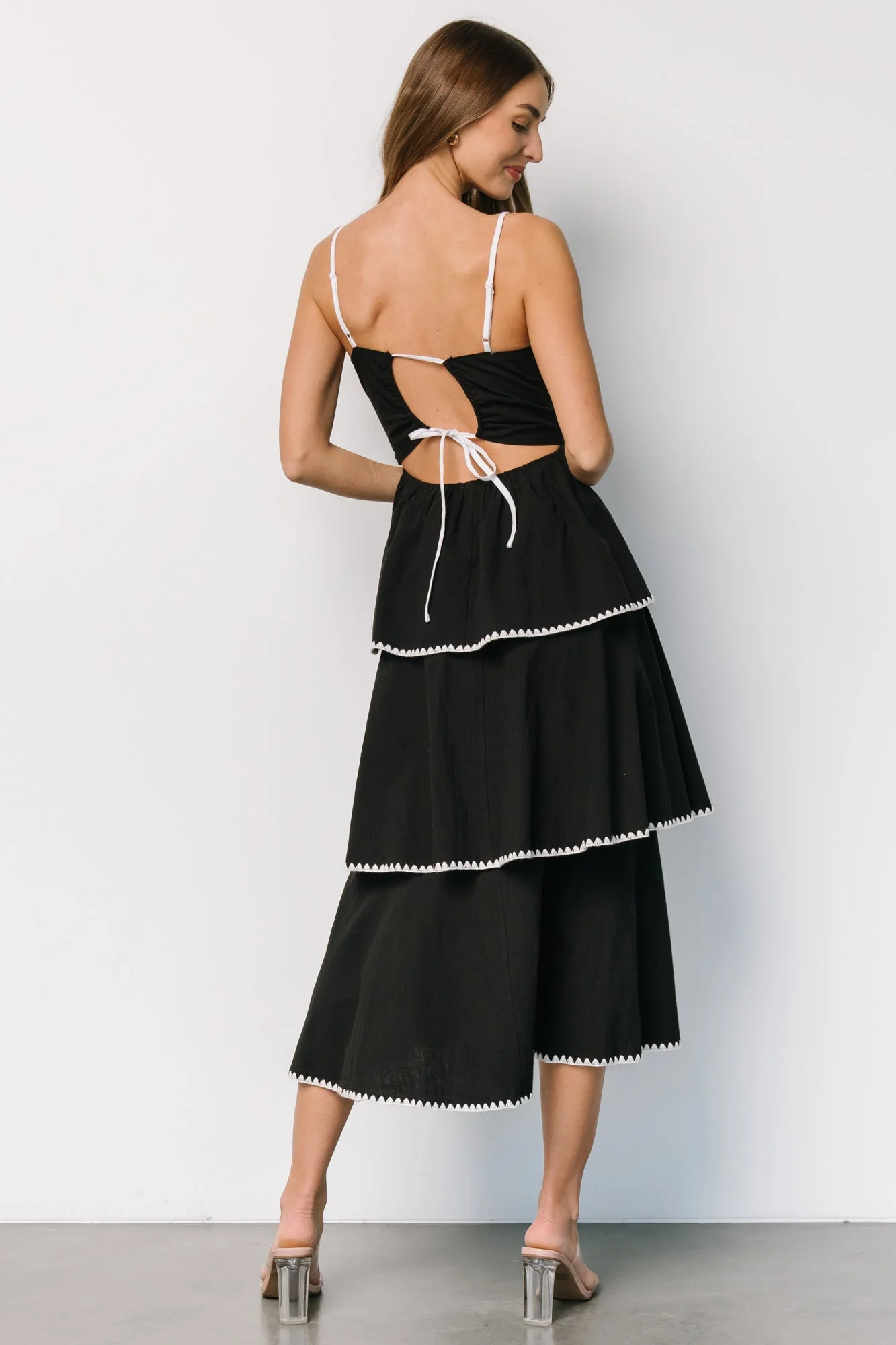 Odette Tiered Dress | Black + White
