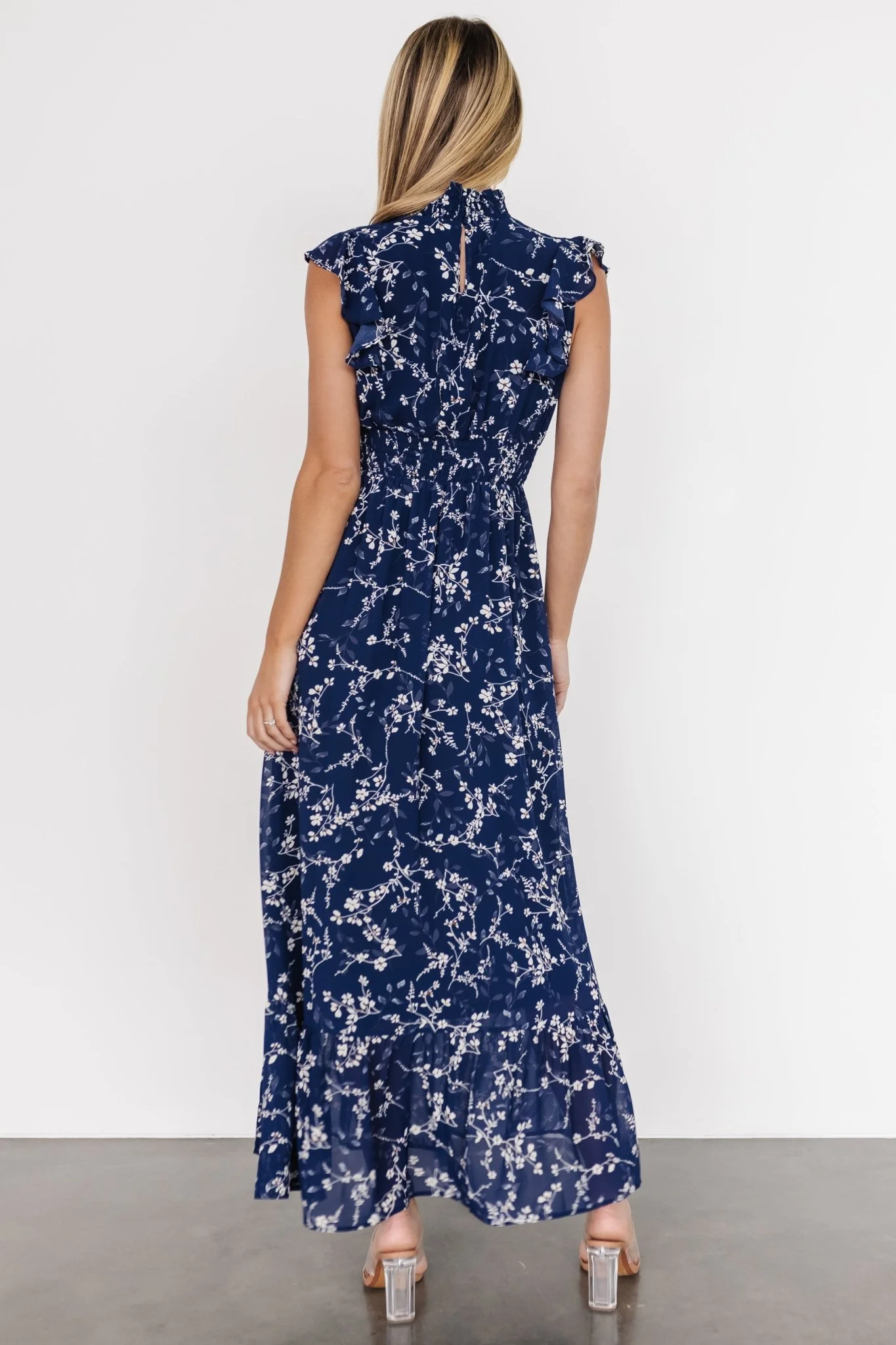 Kearny Ruffle Maxi Dress | Blue Floral