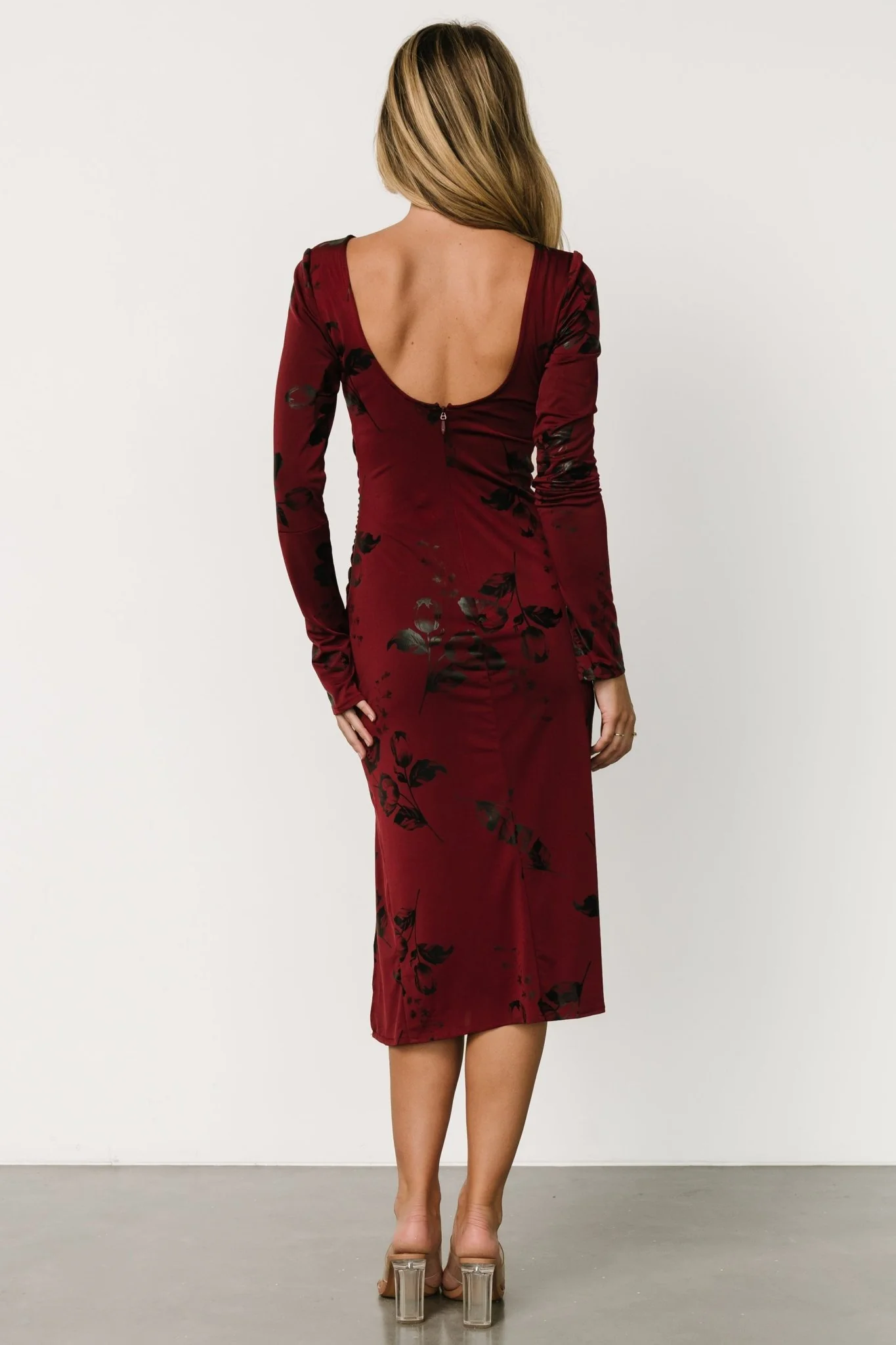 McQueen Midi Dress | Merlot + Black