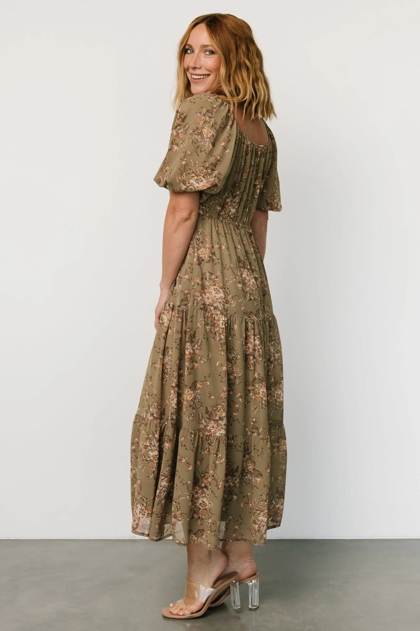 Evelette Dress | Olive Floral