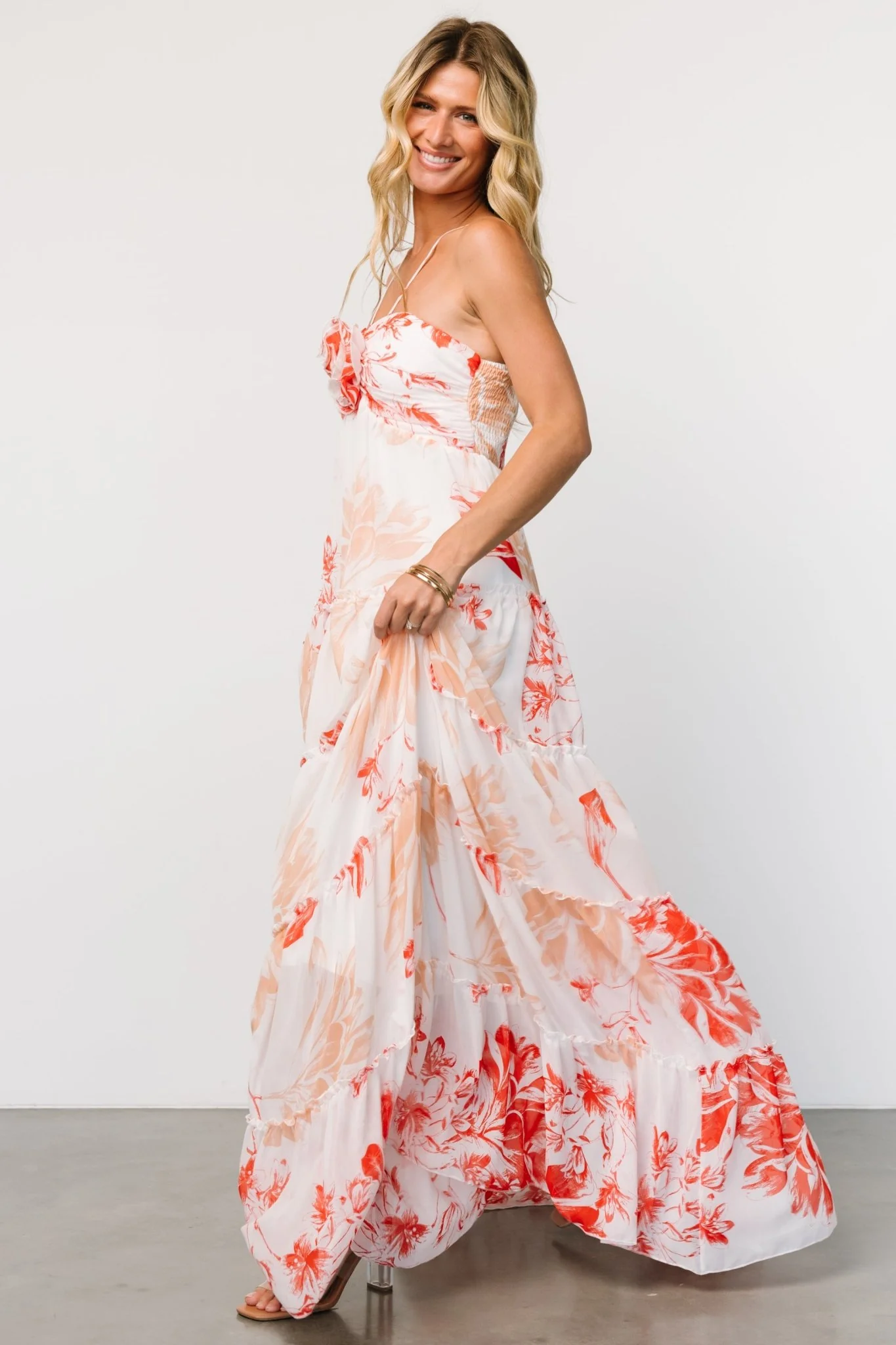 Charmaine Maxi Dress | Red + Natural Floral