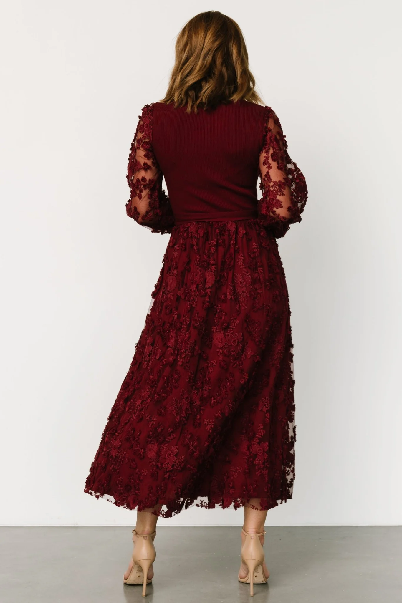 Roslyn Embroidered Dress | Wine