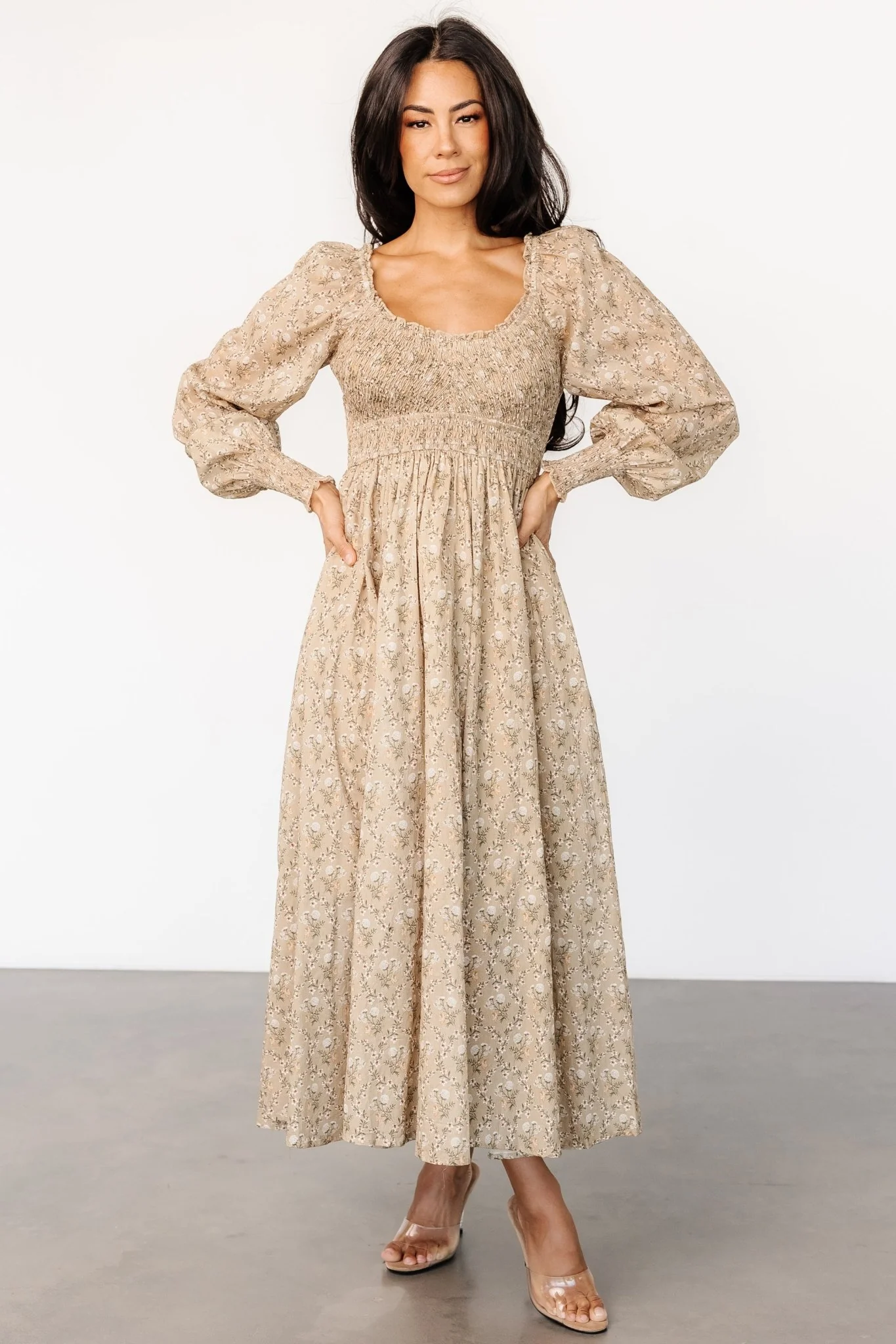 Truman Smocked Dress | Olive Floral