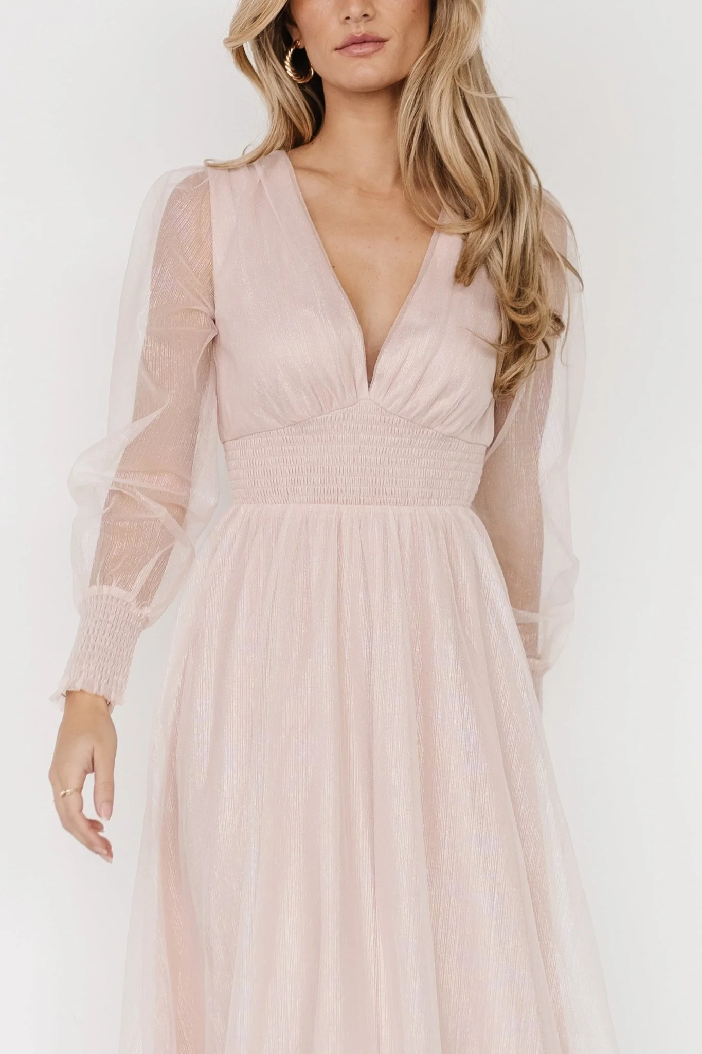 Layla Tulle Maxi Dress | Shimmer Pink