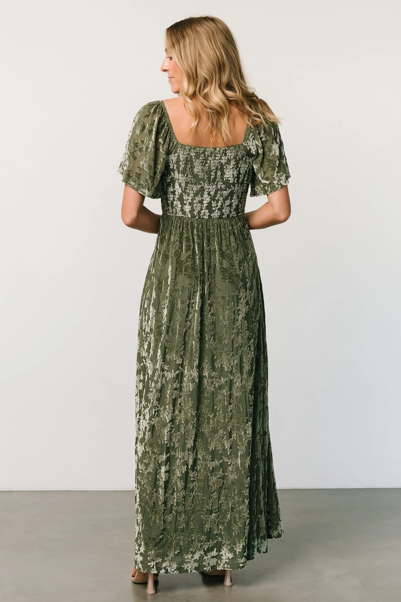 Everley Velvet Maxi Dress | Dark Sage