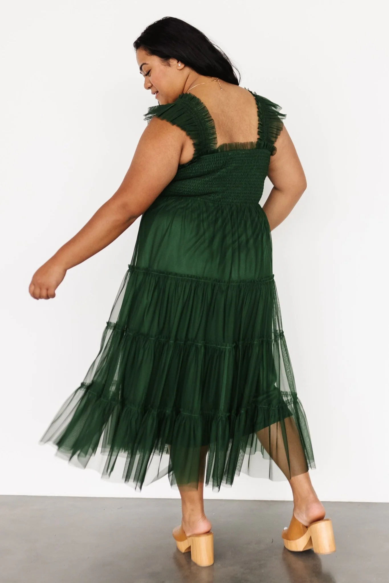 Emma Smocked Tulle Dress | Green