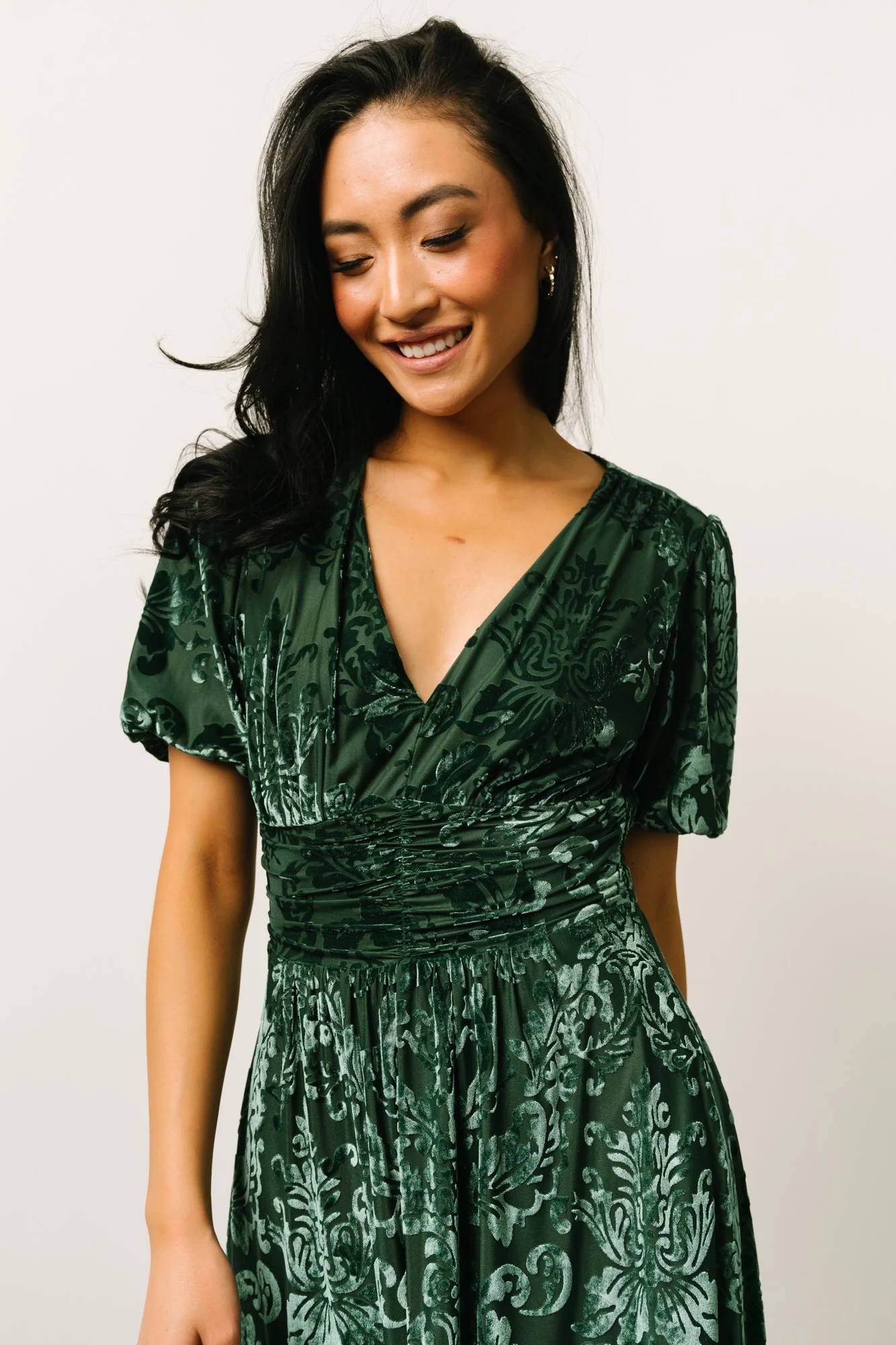 Leslie Velvet Maxi Dress | Pine