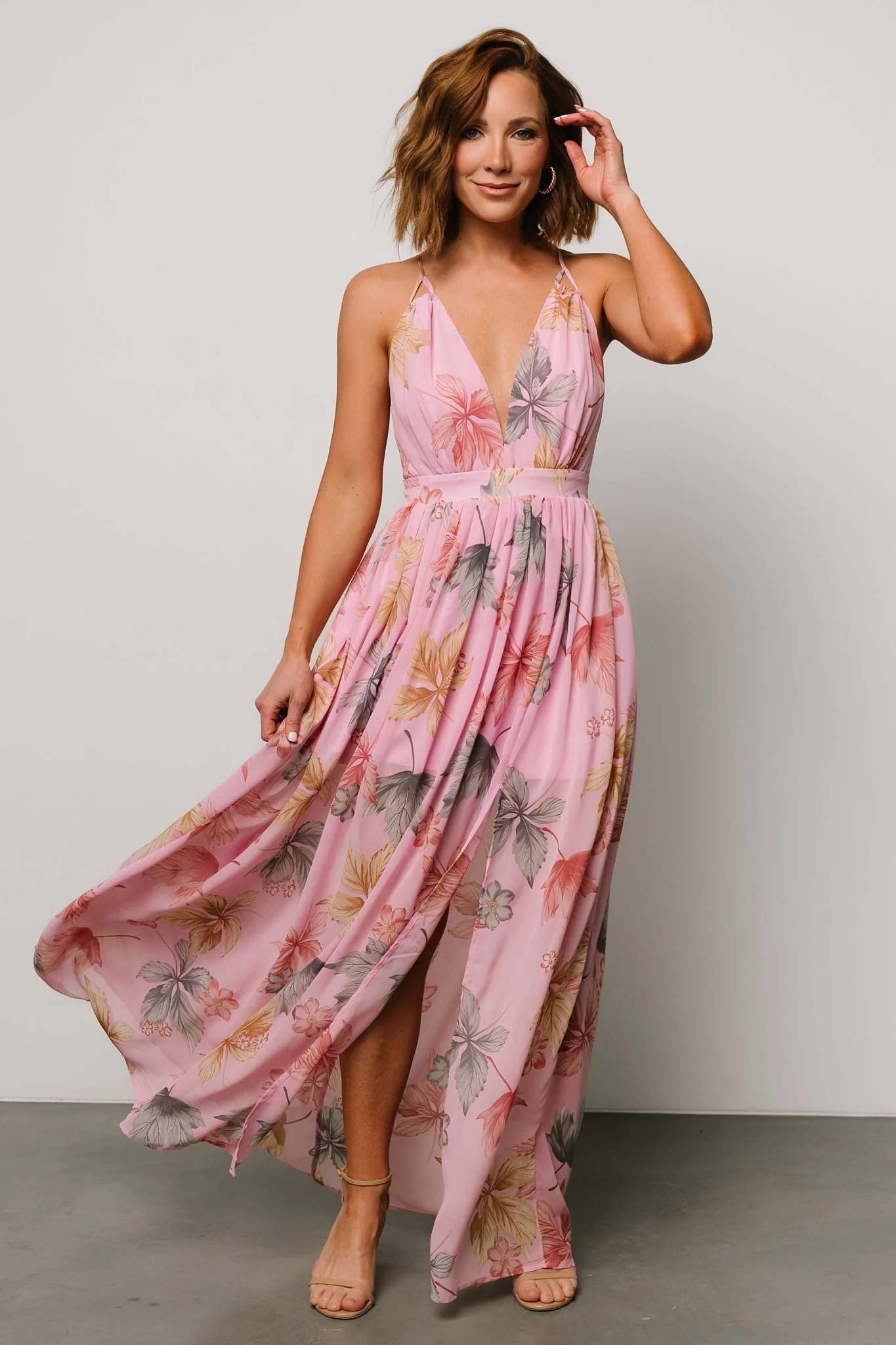 Suvi Open Back Maxi Dress | Pink Print