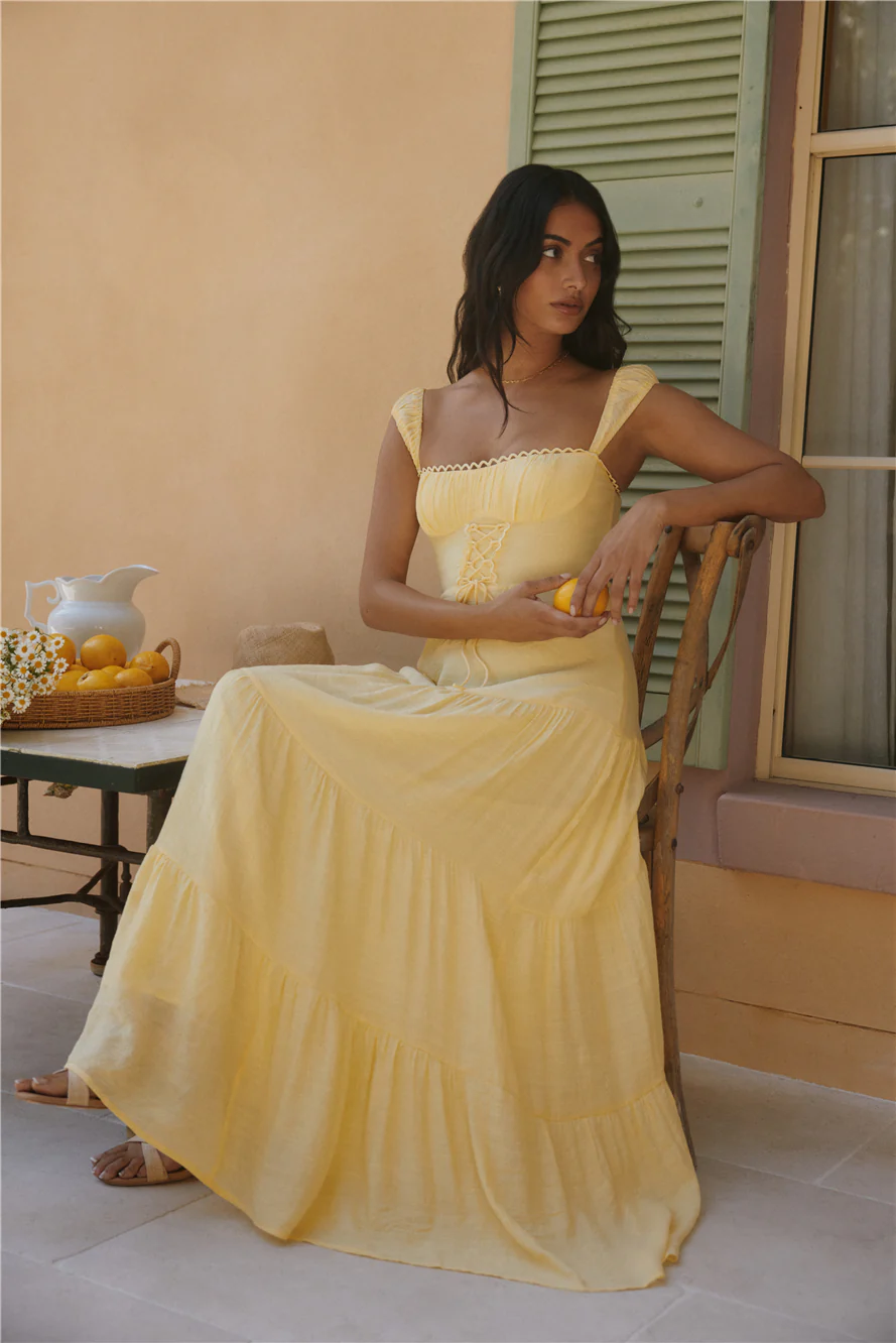 Crystal Waters Maxi Dress Yellow
