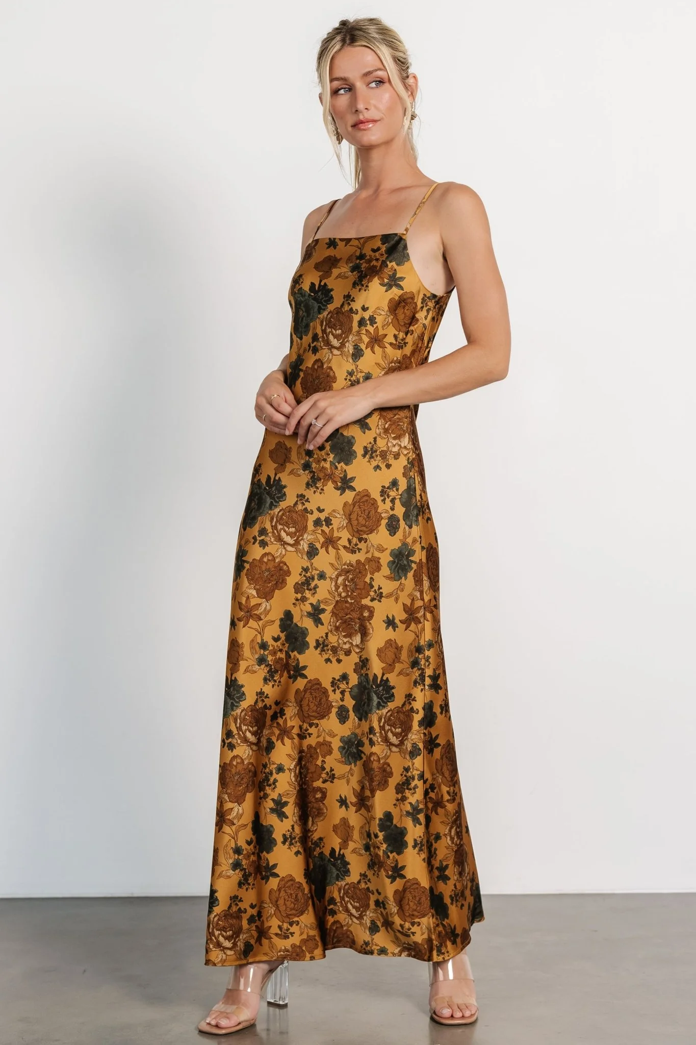 Hallie Tank Maxi Dress | Gold Multi