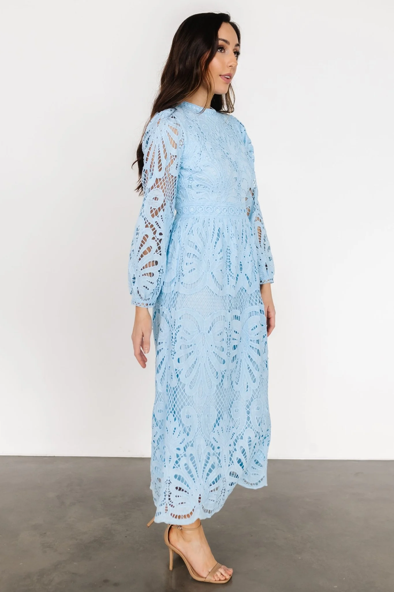 Eldora Lace Midi Dress | Light Blue
