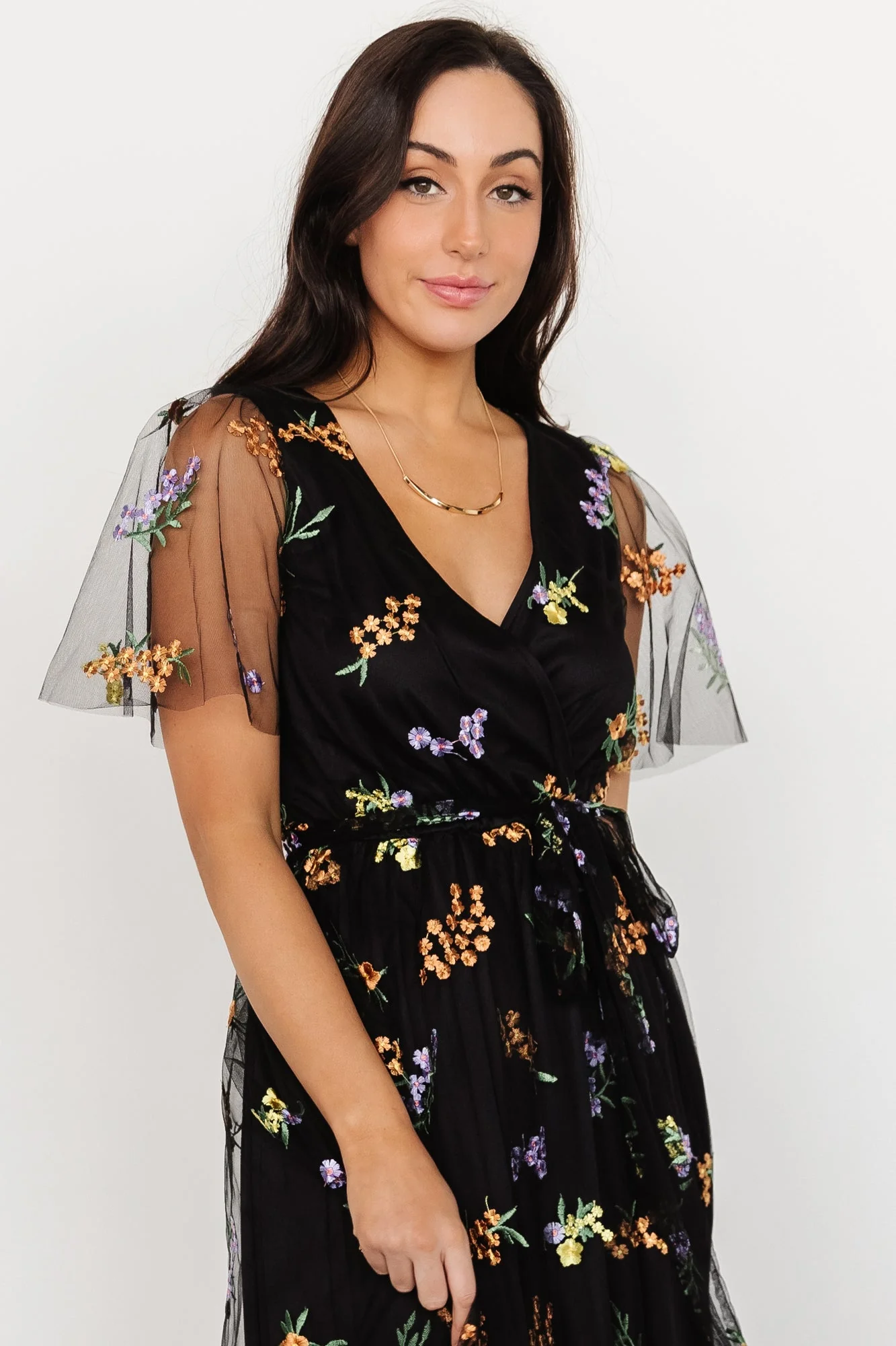 Marseille Embossed Maxi Dress | Midnight Meadow