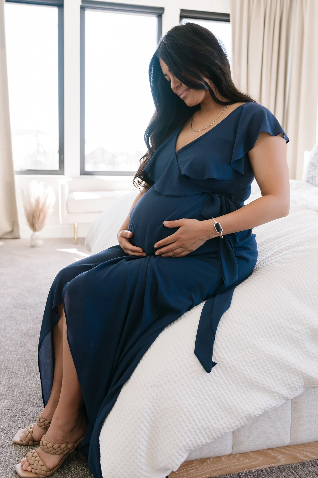 Katya Ruffle Maxi Dress | Navy