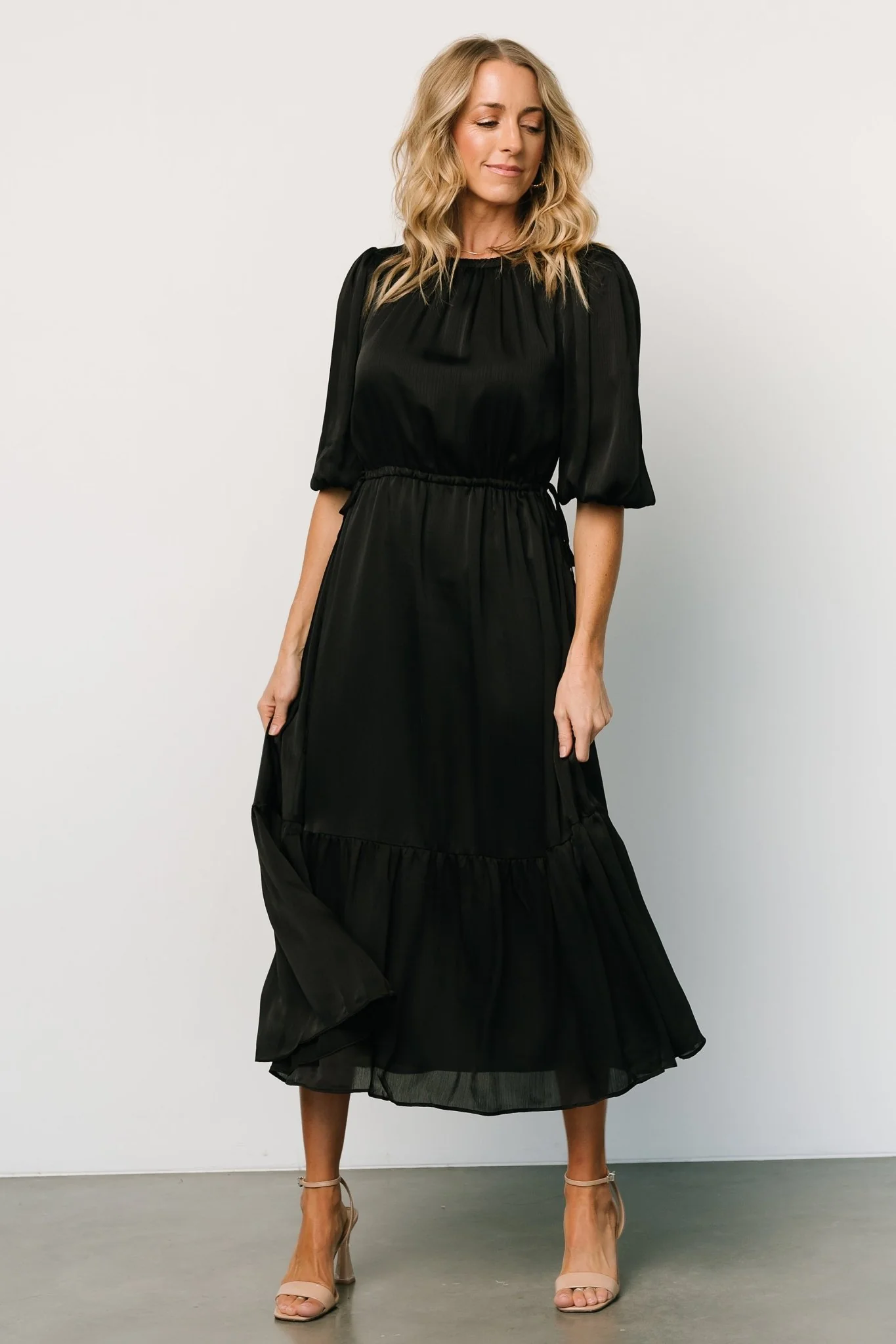 Lauretta Tie Waist Dress | Black