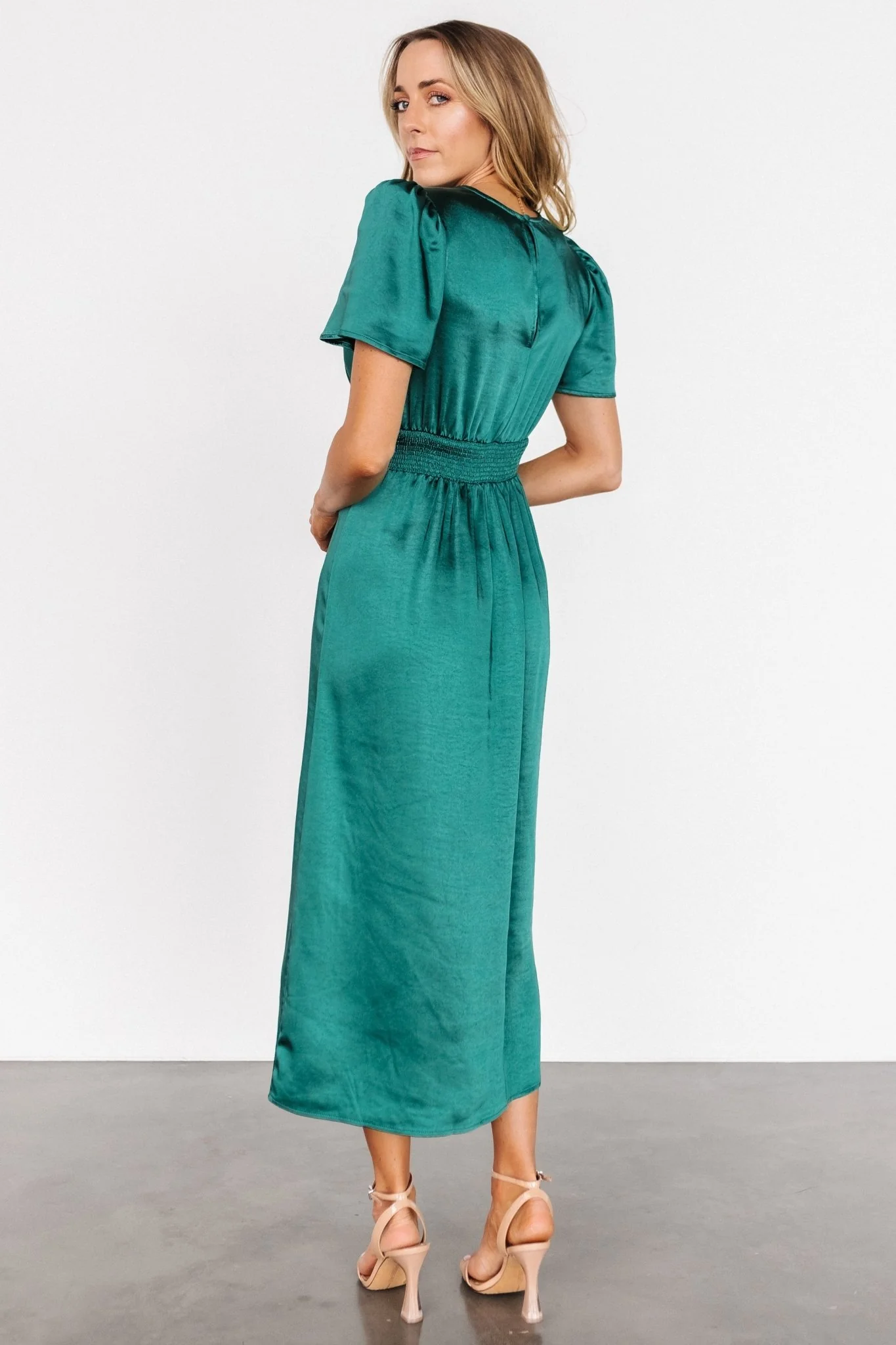 Allie Satin Dress | Emerald