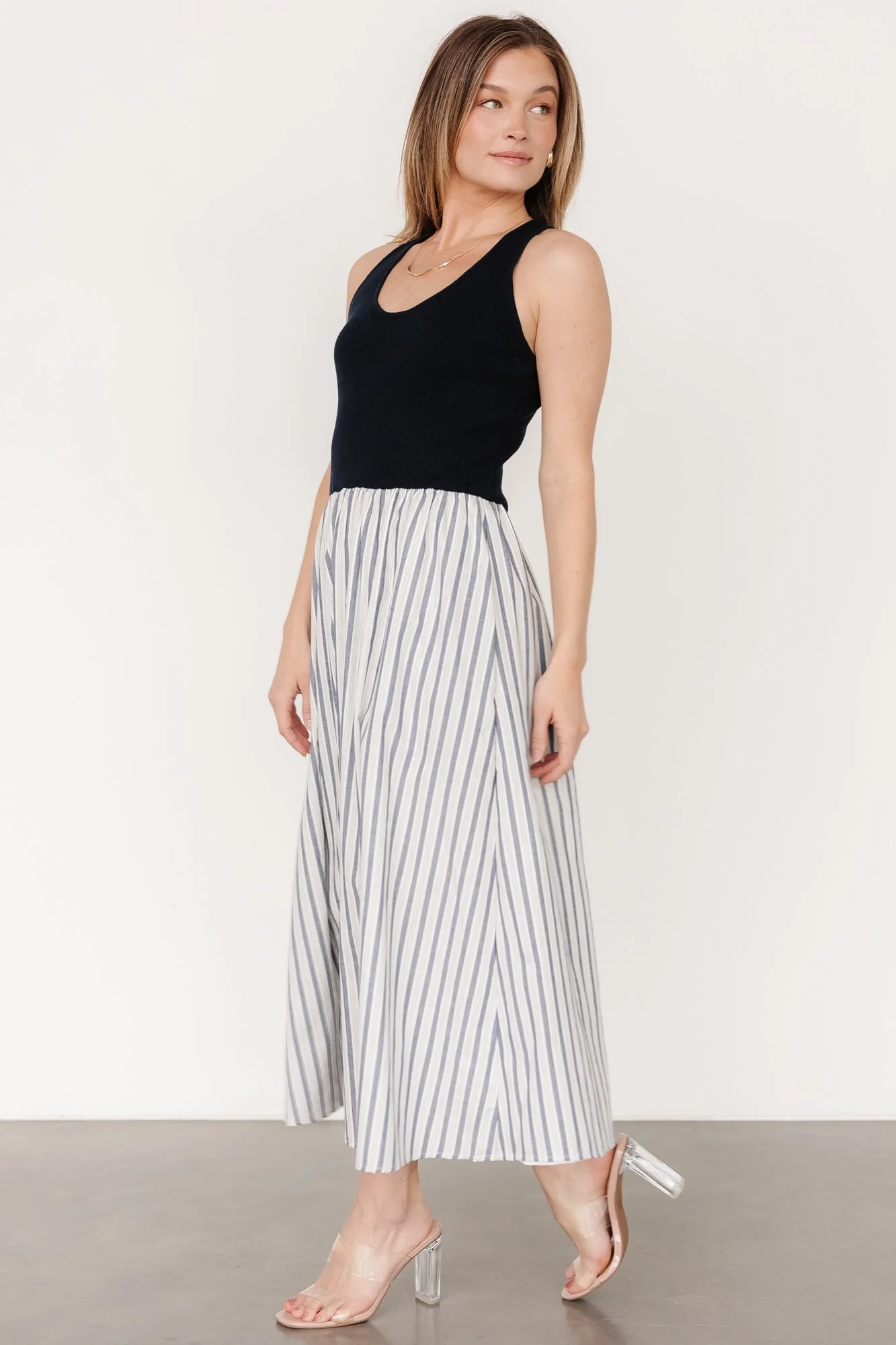 Marbella Tank Dress | Navy Stripe
