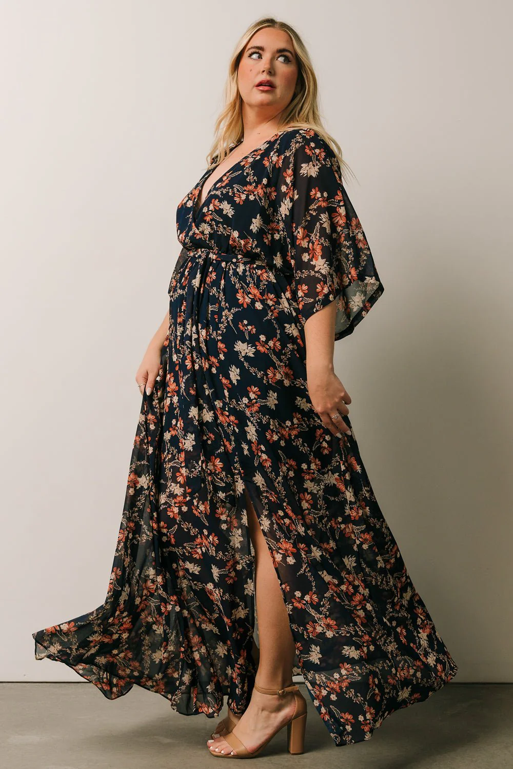 Kia Kimono Maxi Dress | Dark Blue Floral