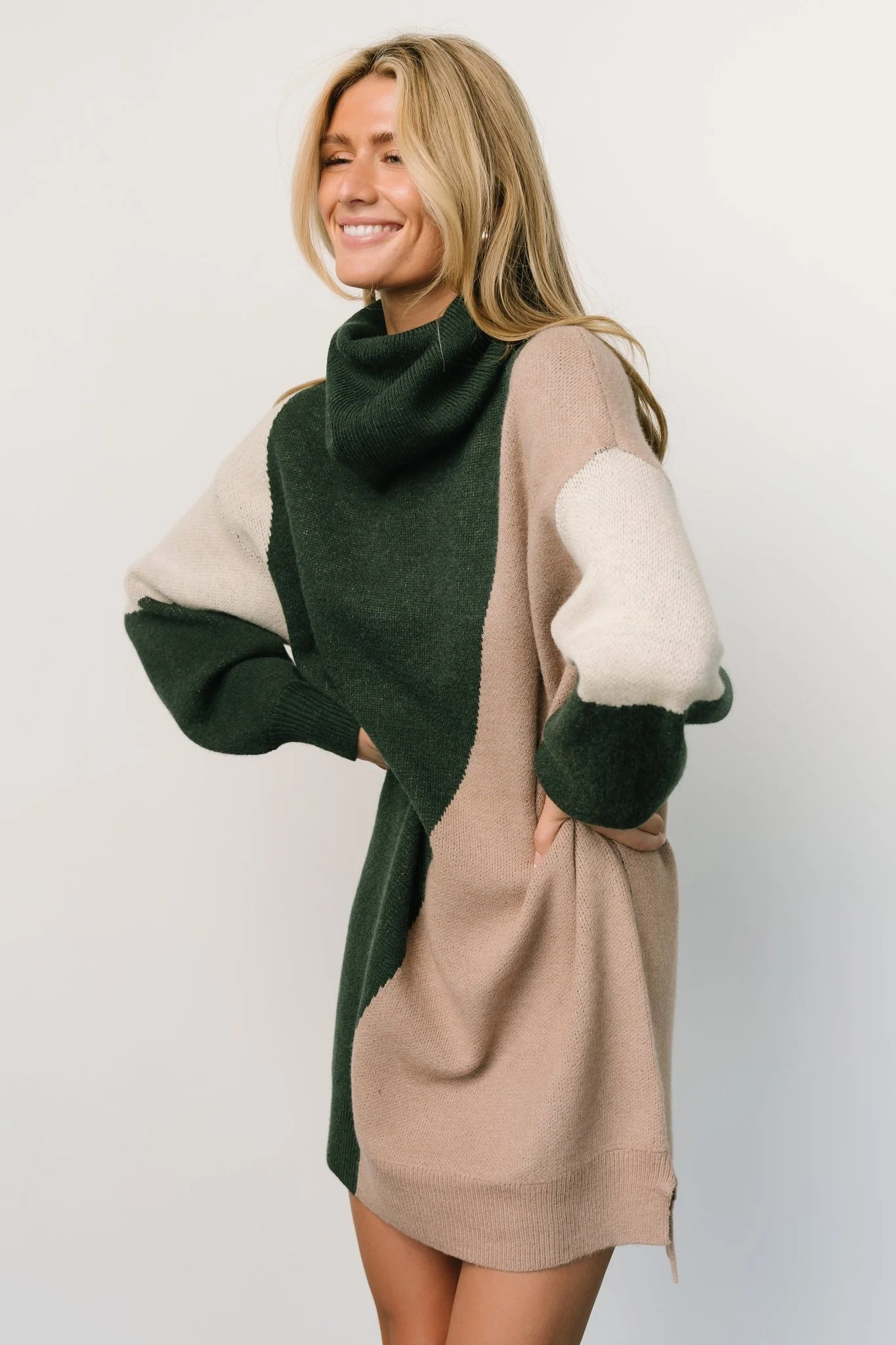 Diego Sweater Dress | Hunter Green Multi