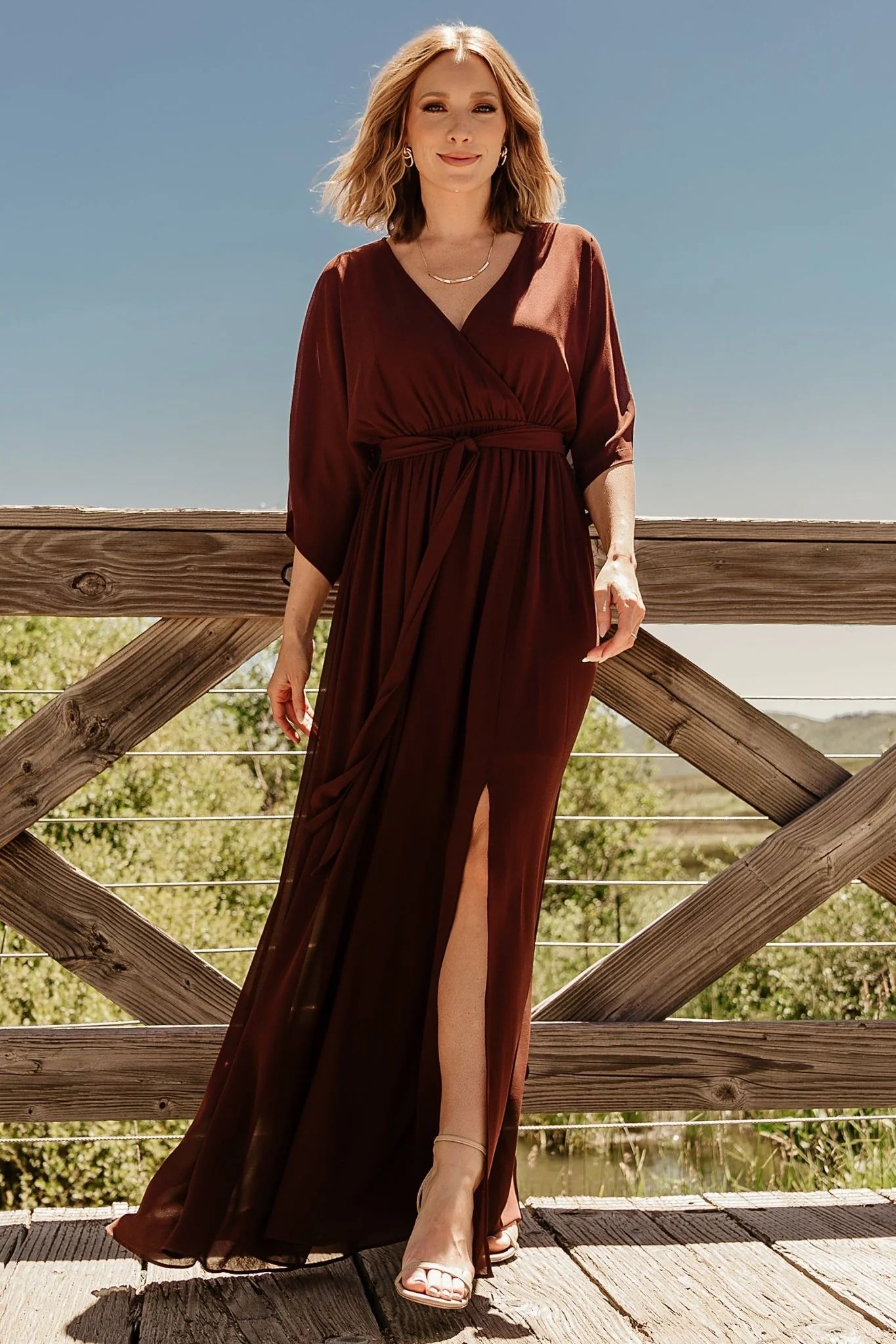 Kia Kimono Maxi Dress | Mahogany