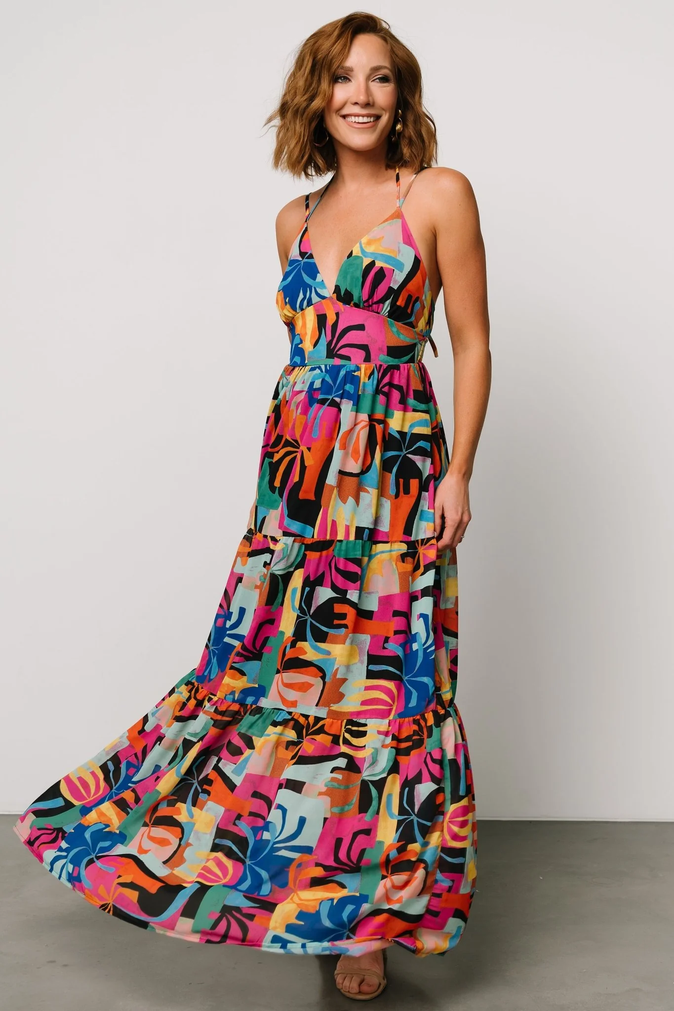 Crystal Maxi Dress | Black Multi Print