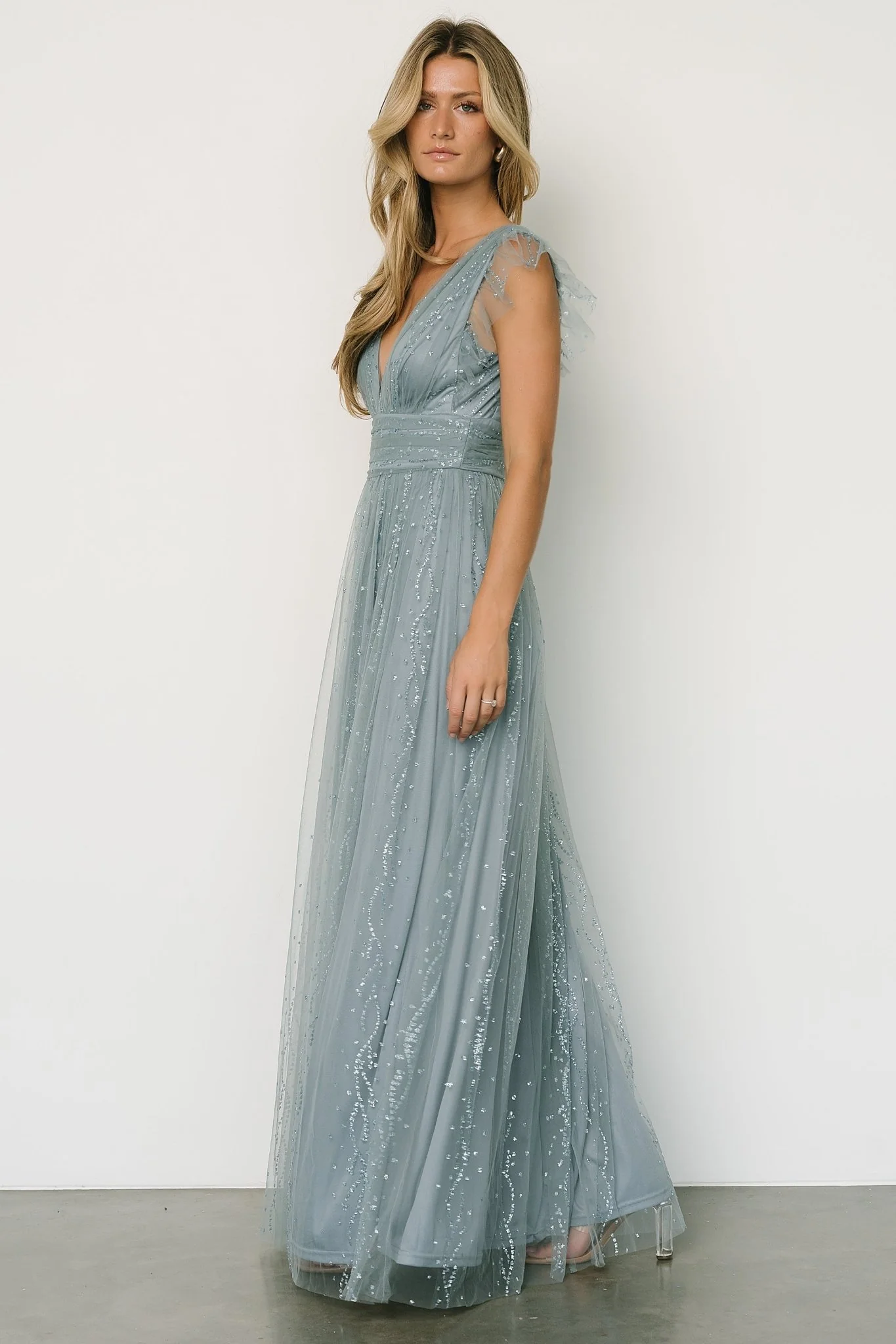Annika Sequin Mesh Maxi Dress | Slate