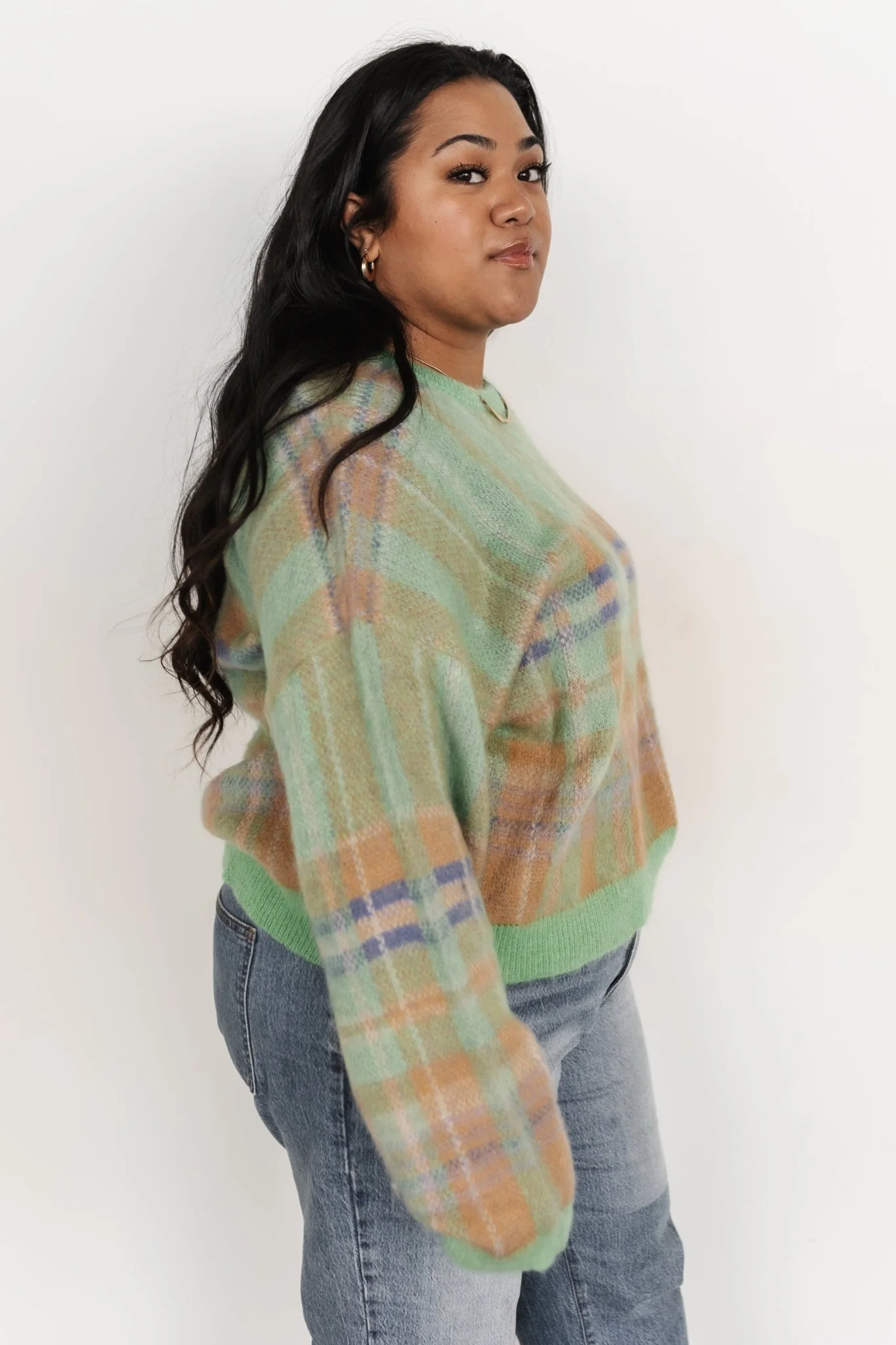 Brentridge Plaid Sweater | Green Multi