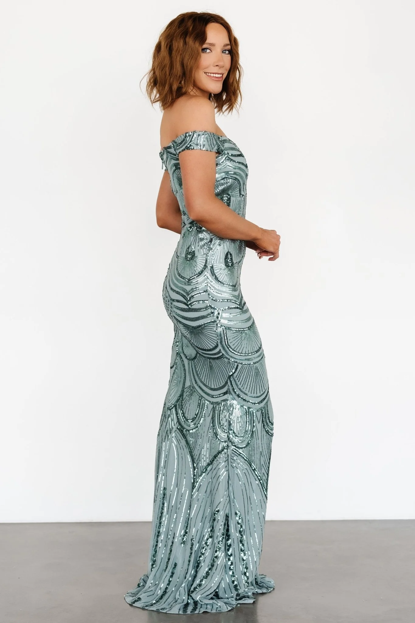 Empress Sequin Gown | Eucalyptus