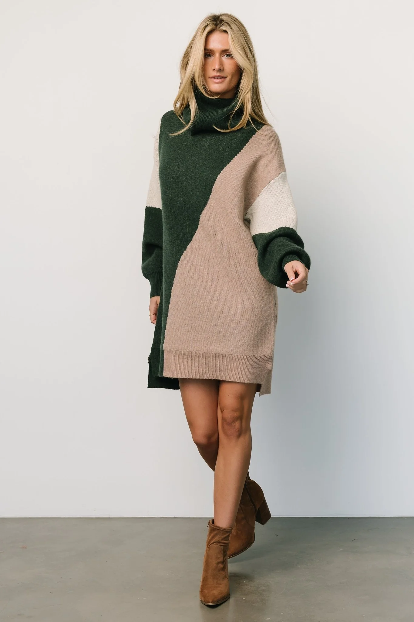 Diego Sweater Dress | Hunter Green Multi