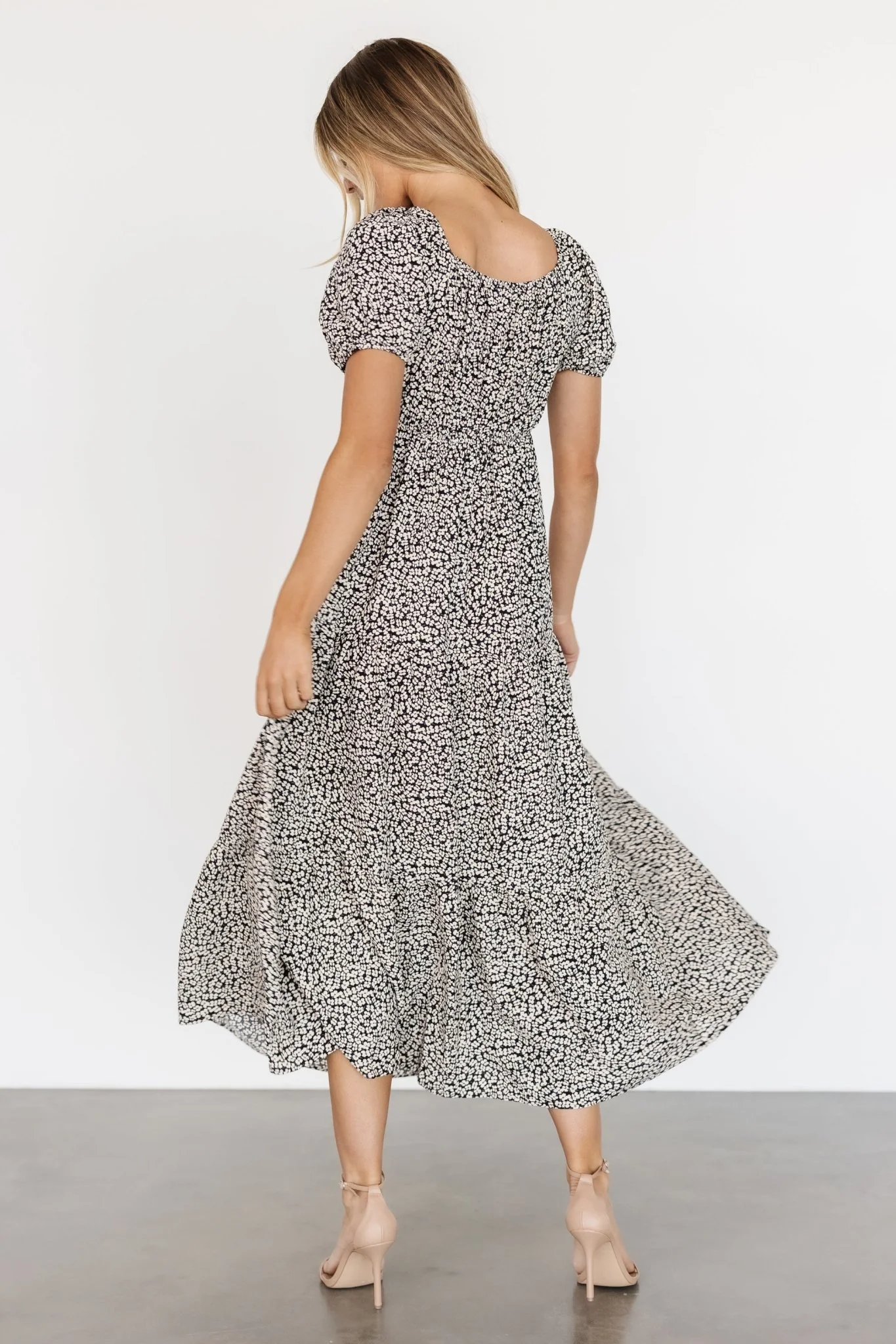 Gables Puff Sleeve Maxi Dress | Black Multi