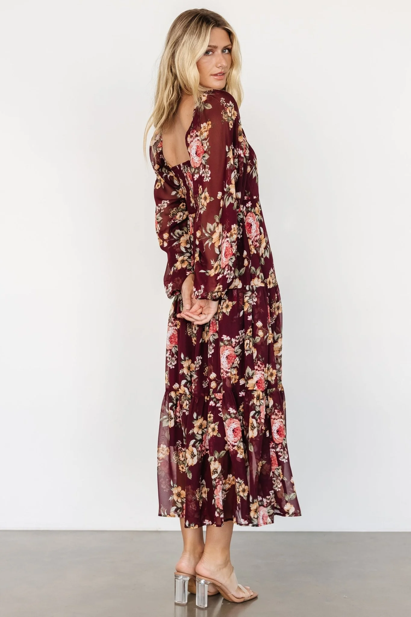 Kristy Maxi Dress | Wine Floral
