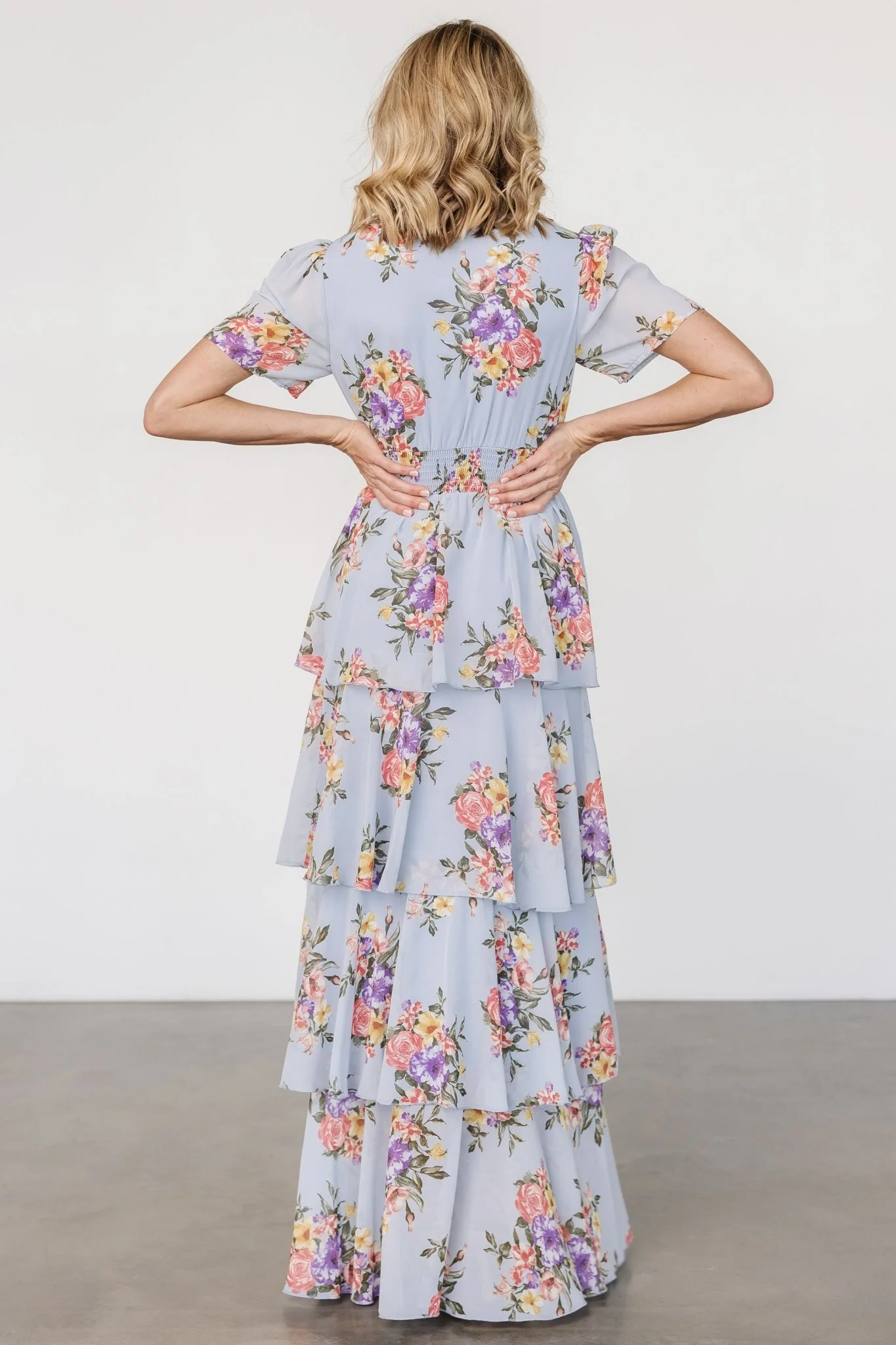 Montaigne Ruffle Maxi Dress | Light Blue Floral